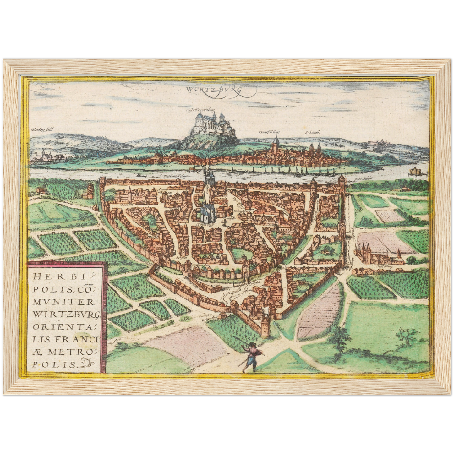 Historische Stadtansicht Würzburg um 1612