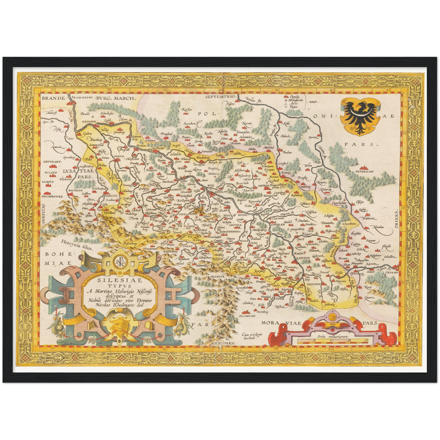 Historische Landkarte Schlesien um 1609