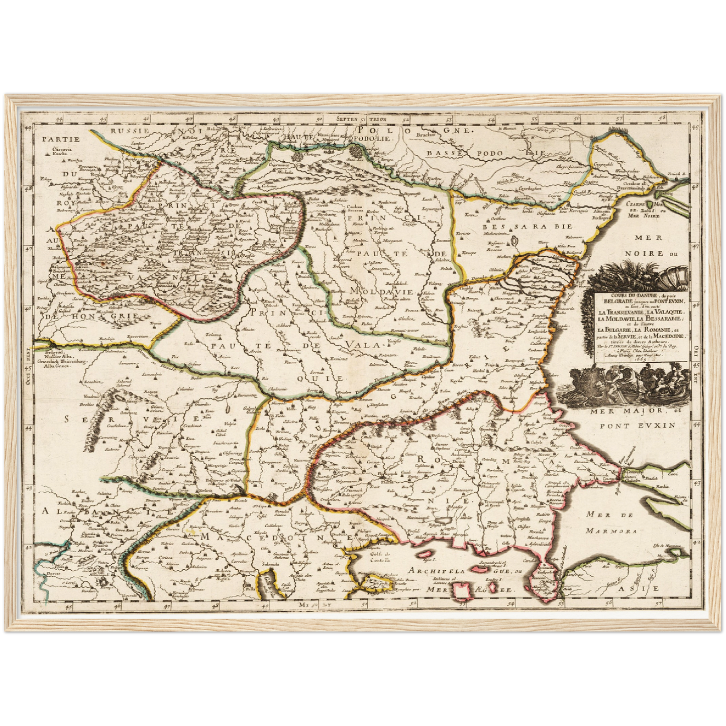 Historische Landkarte Bulgarien um 1665