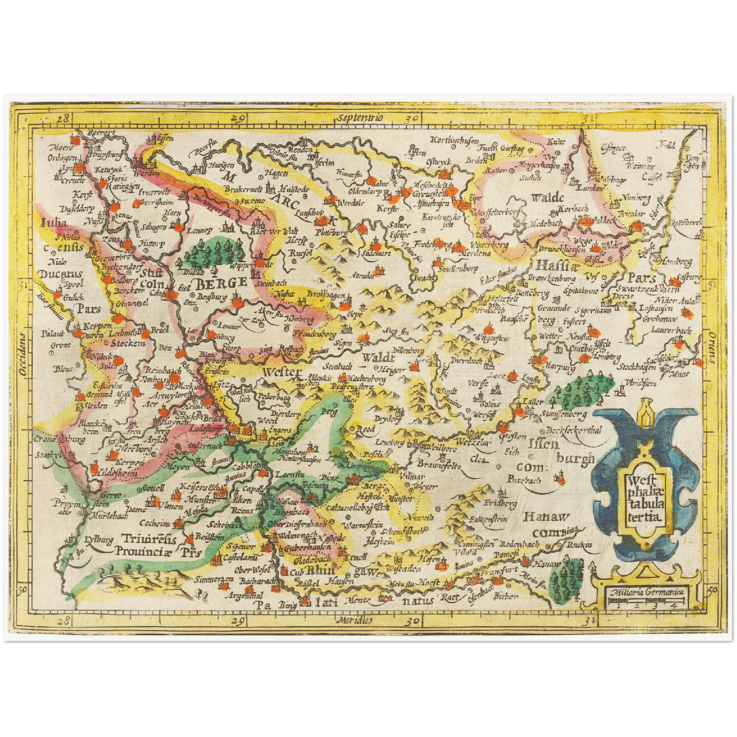 Historische Landkarte Sauerland um 1609