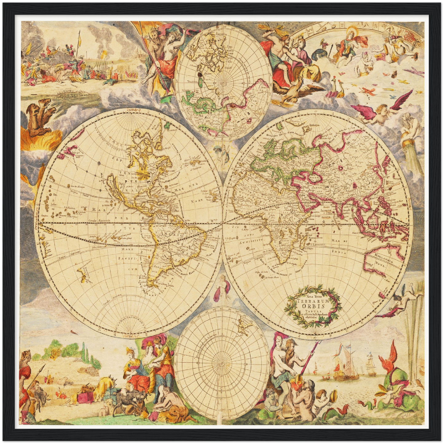 Historische Weltkarte um 1737