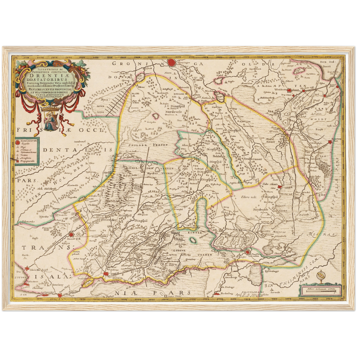 Historische Landkarte Provinz Drenthe um 1775