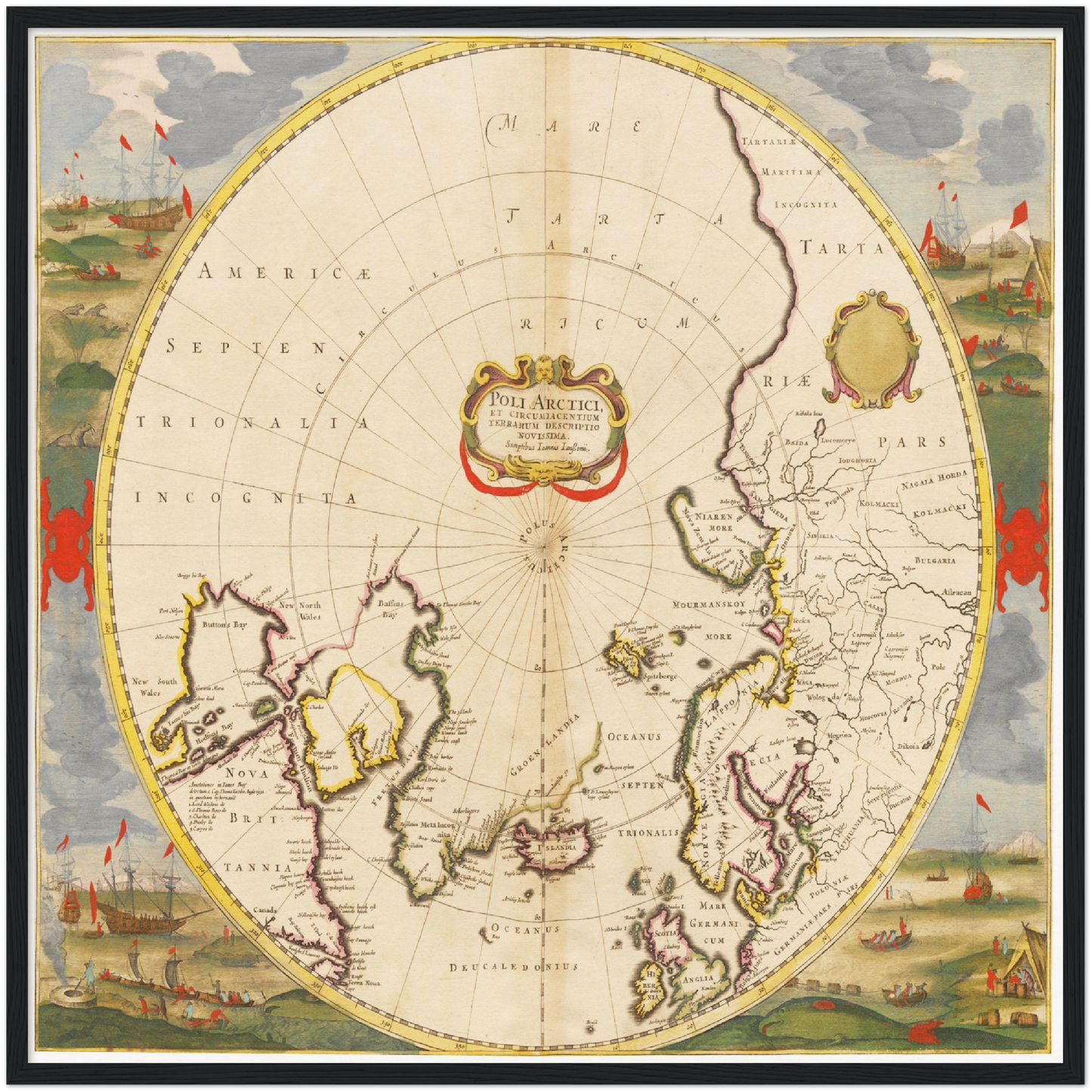 Historische Landkarte Arktis um 1694