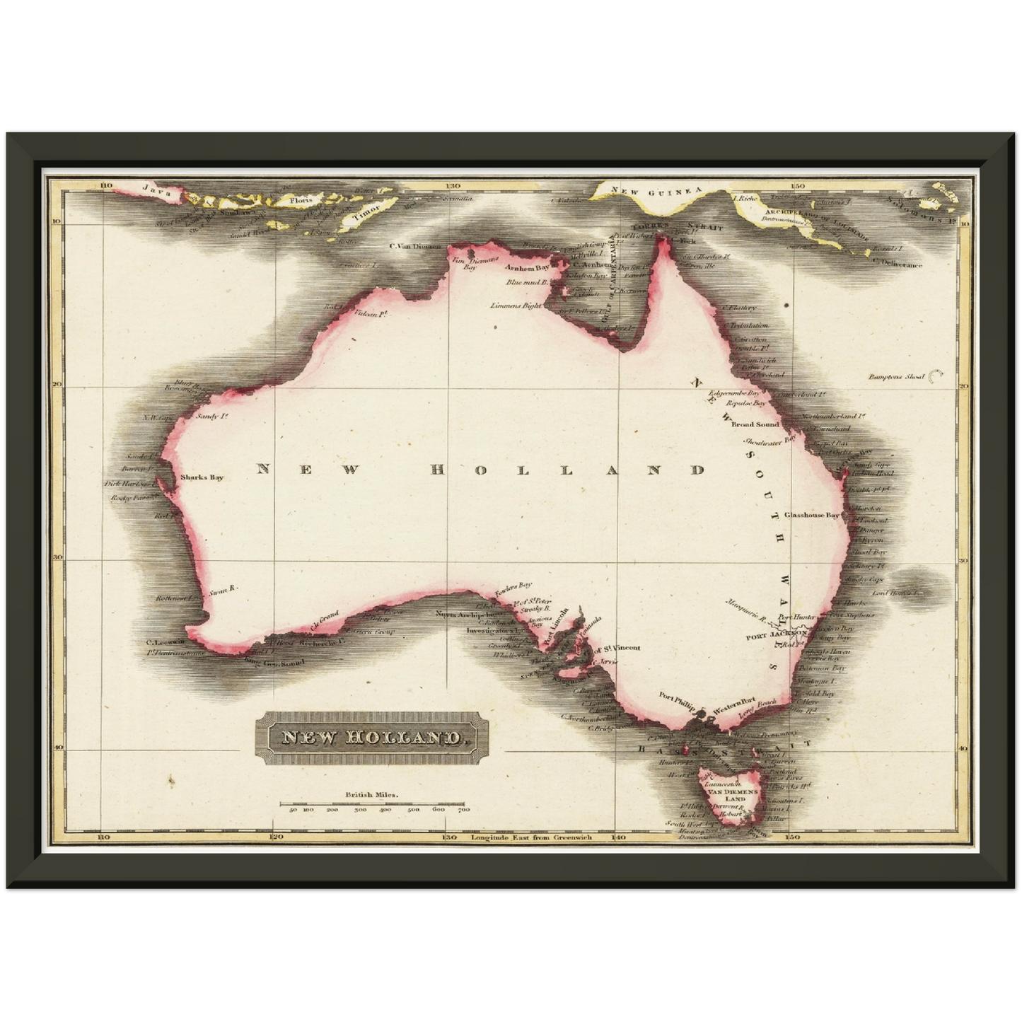 Historische Landkarte Australien um 1817