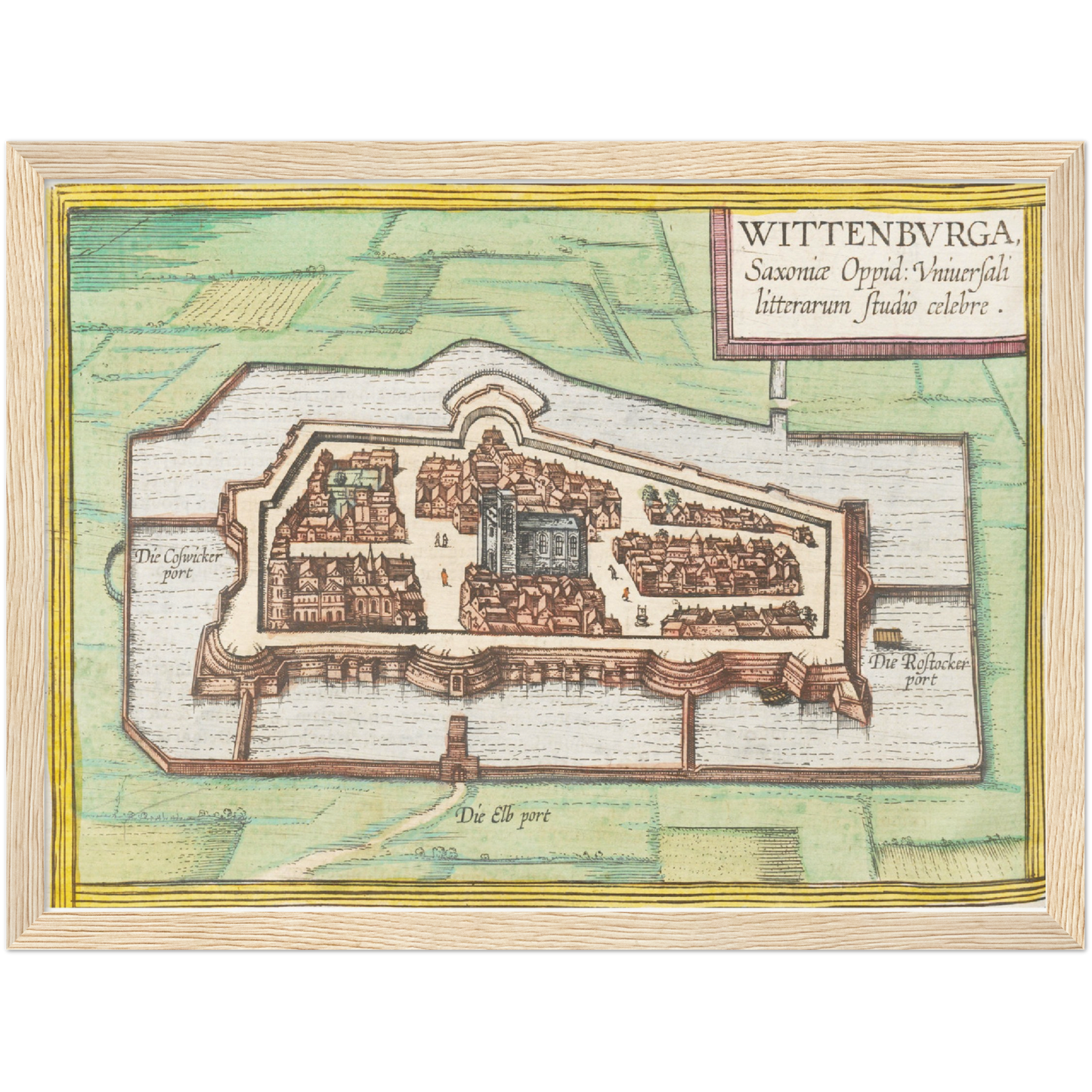 Historische Stadtansicht Wittenberg um 1570