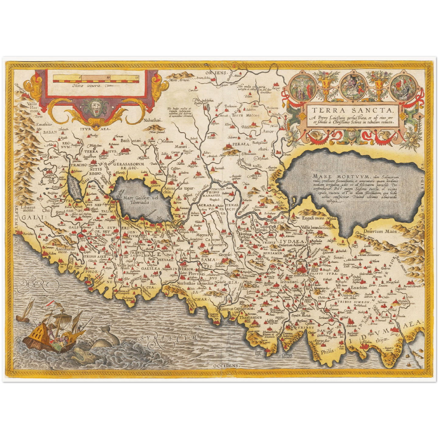 Historische Landkarte Heiliges Land um 1609