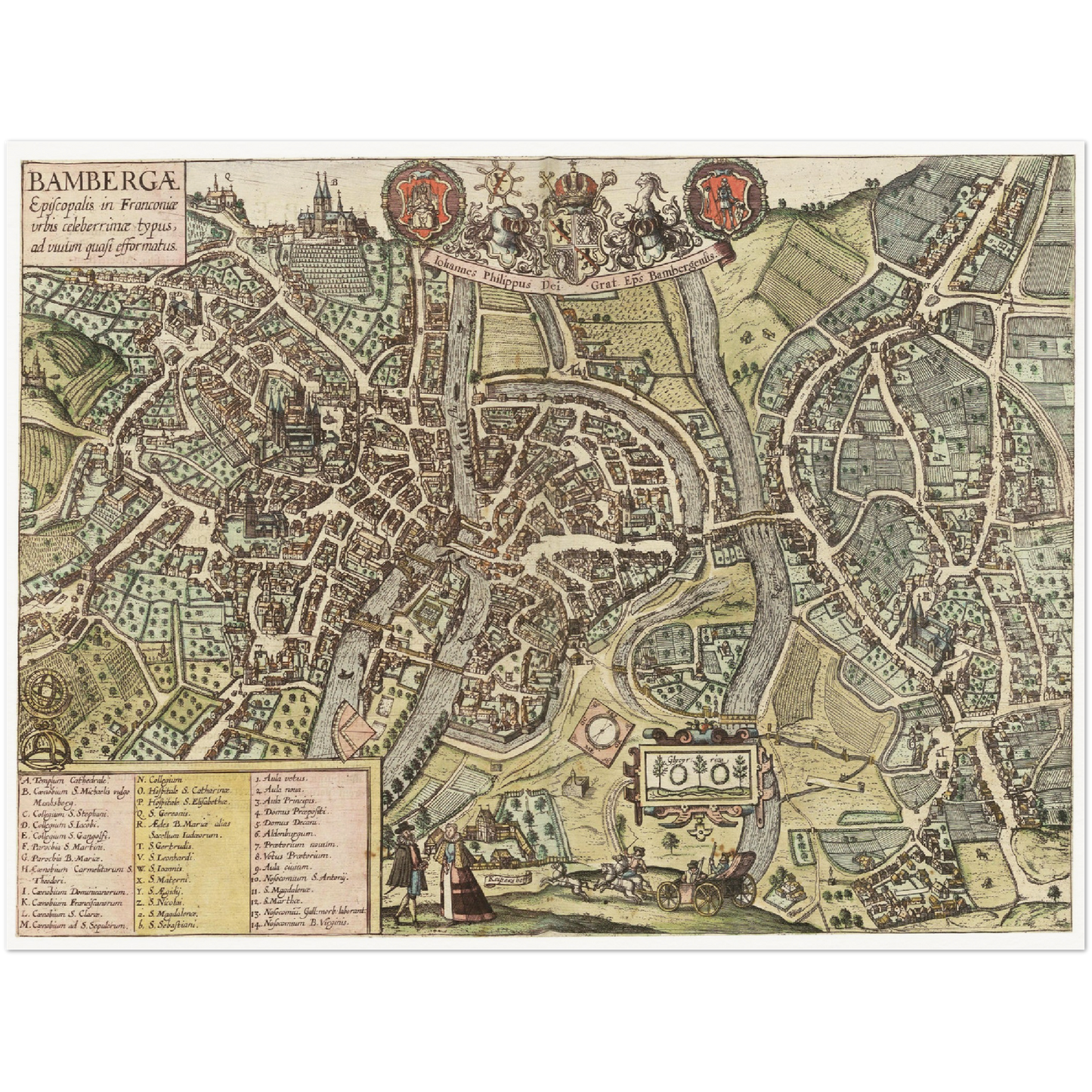 Historische Stadtansicht Bamberg um 1609