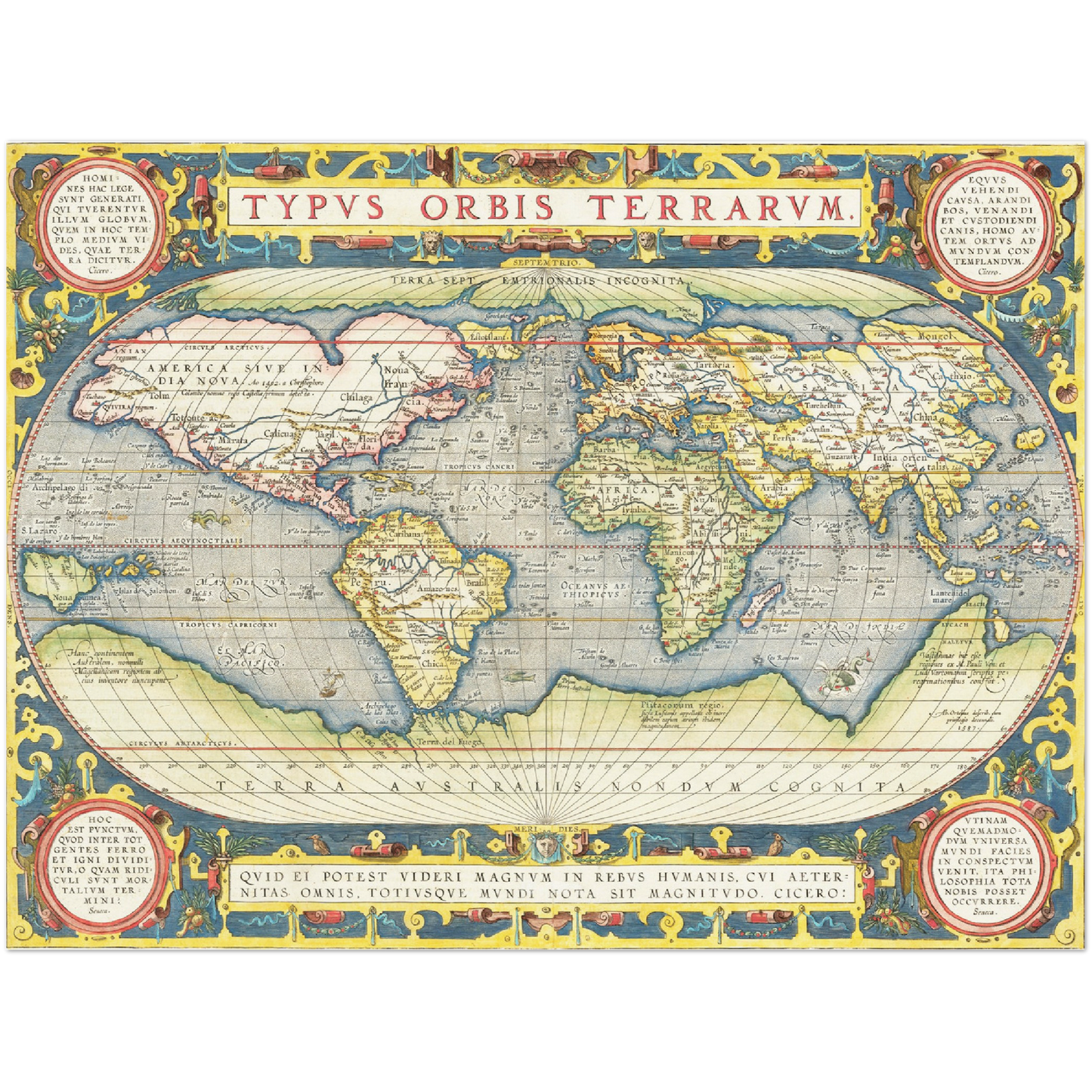 Historische Weltkarte um 1570