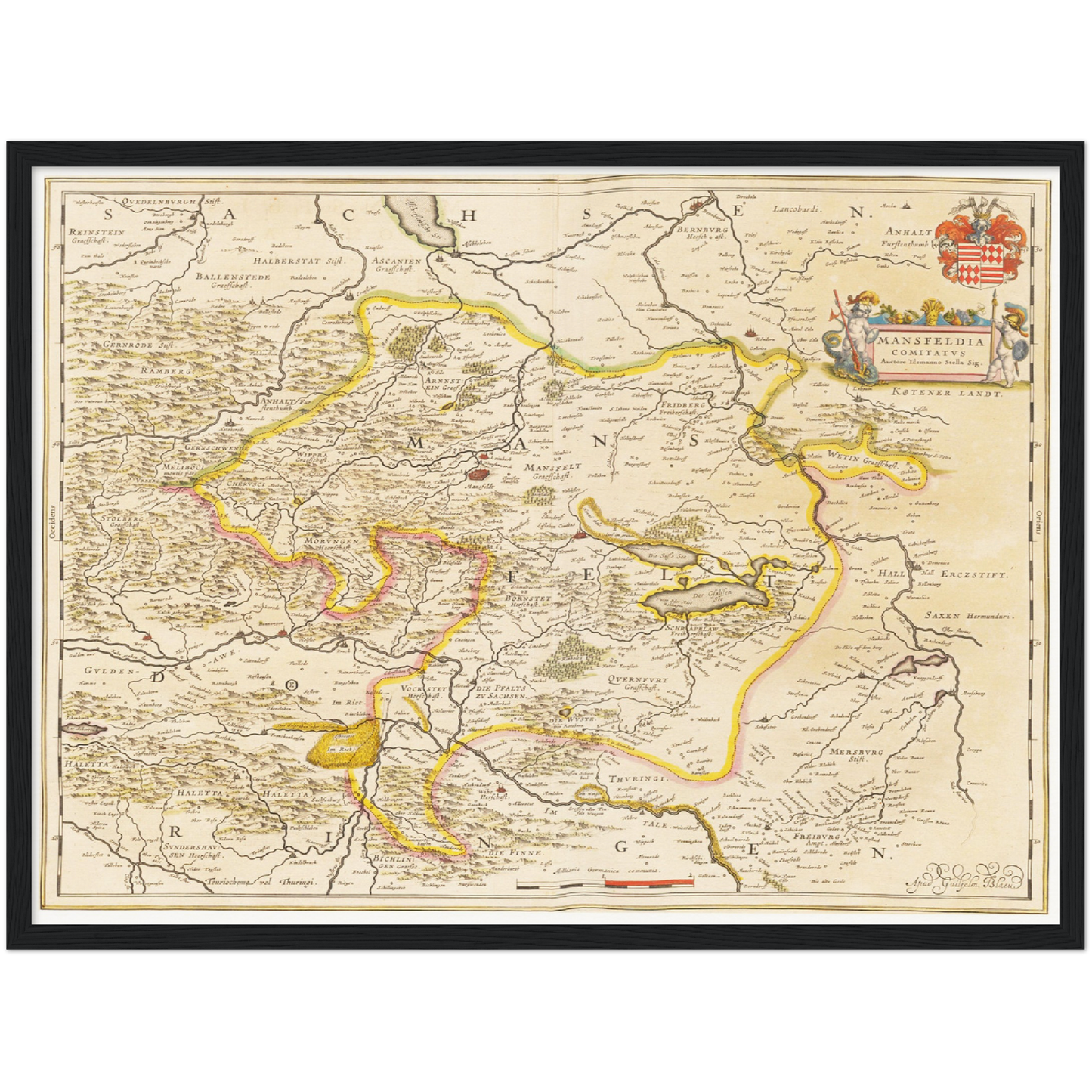 Historische Landkarte Mansfeld um 1635