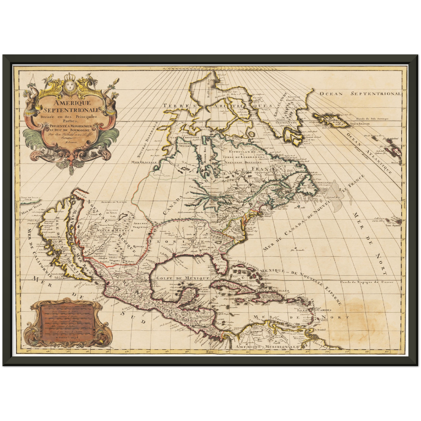Historische Landkarte Nordamerika um 1694