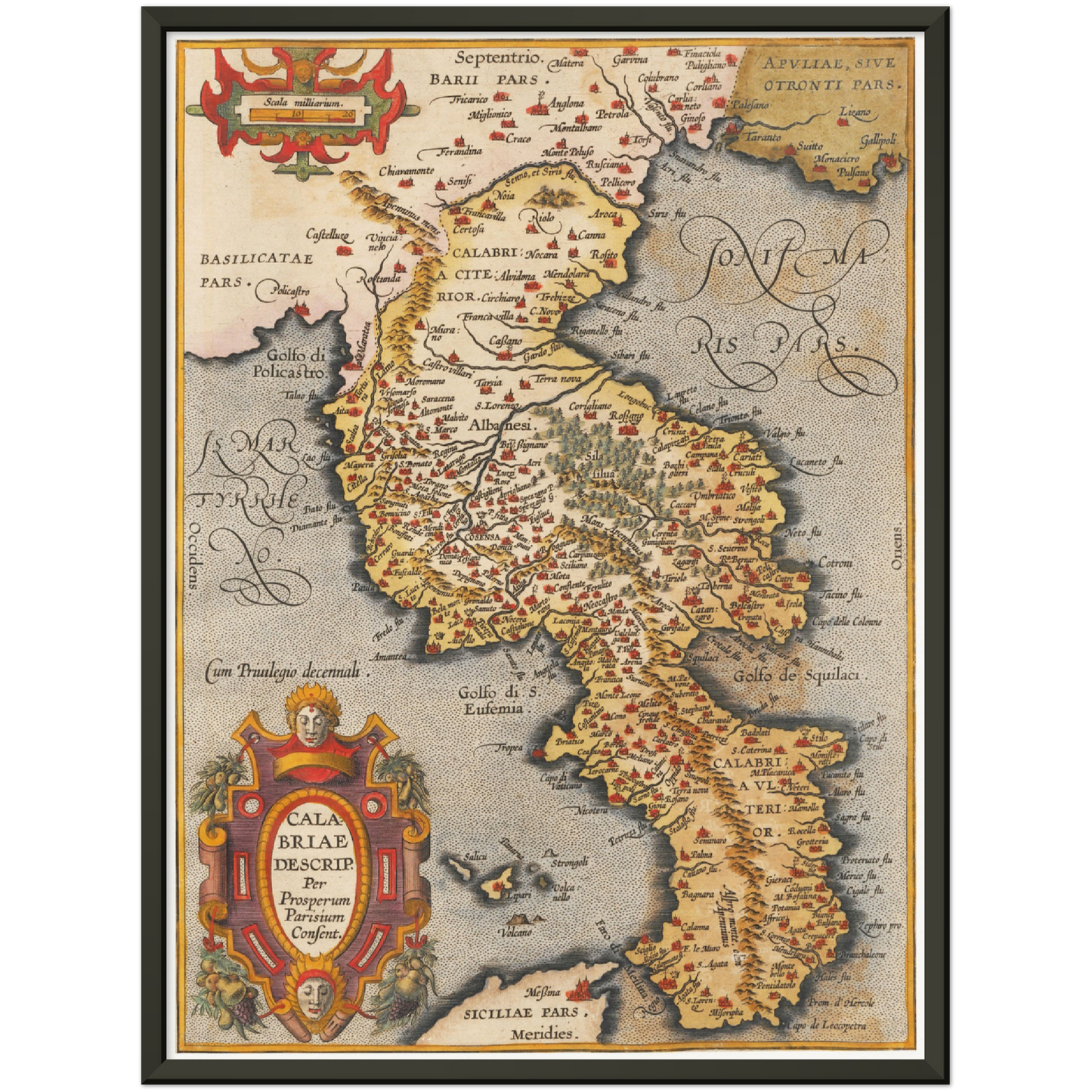 Historische Landkarte Kalabrien um 1609