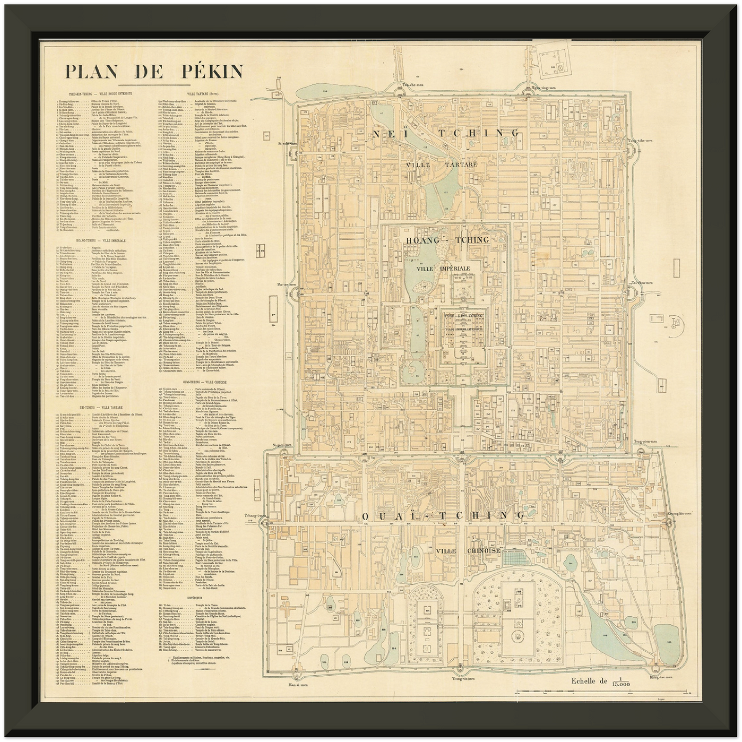 Historischer Stadtplan Peking um 1900