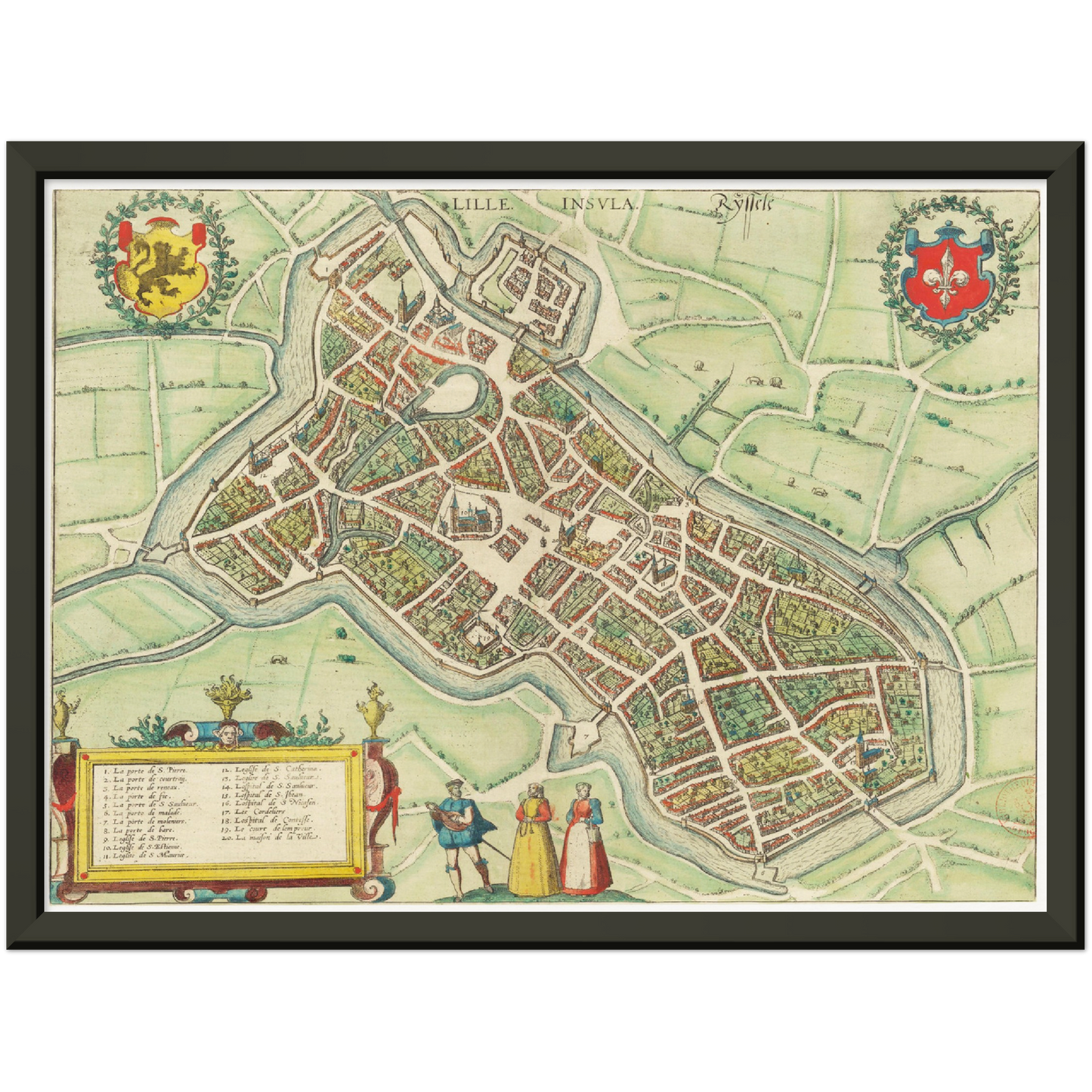 Historischer Stadtplan Lille um 1580