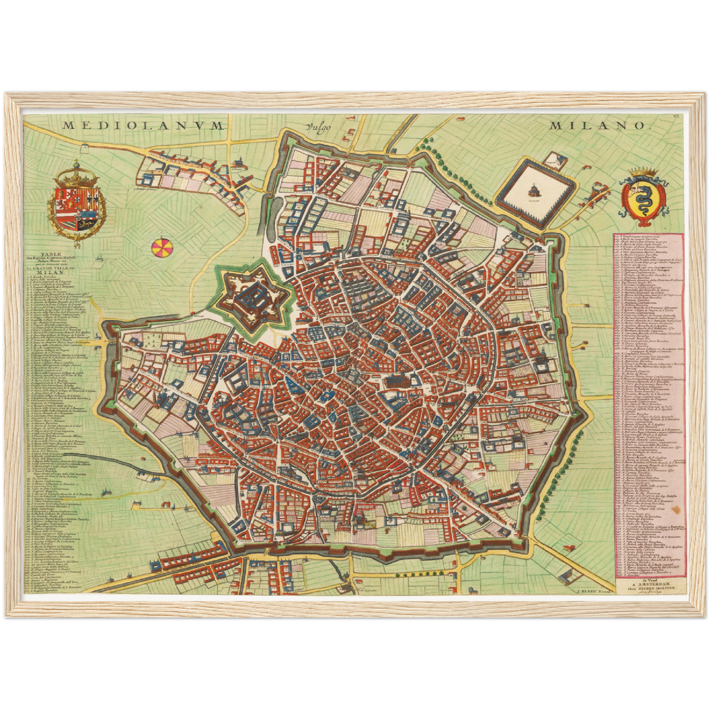 Historischer Stadtplan Mailand um 1700