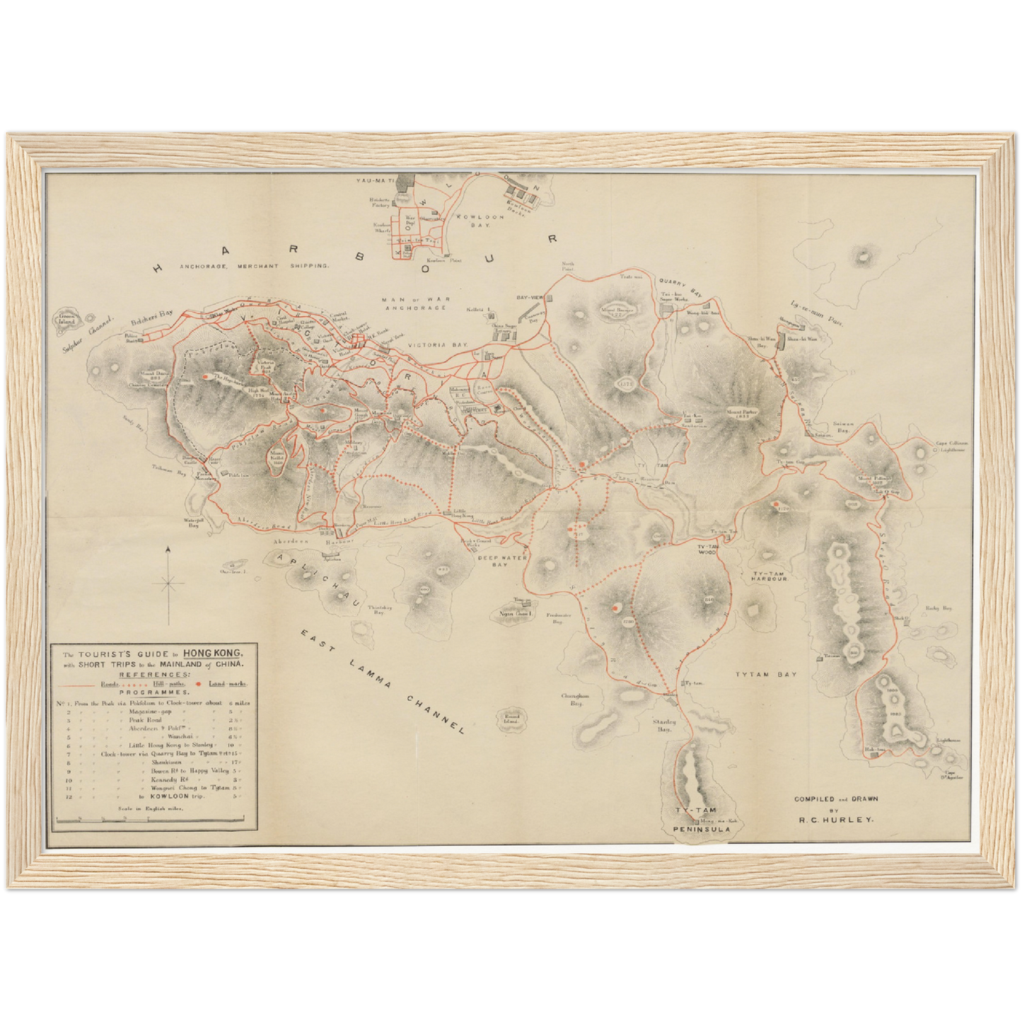Historischer Stadtplan Hongkong um 1897