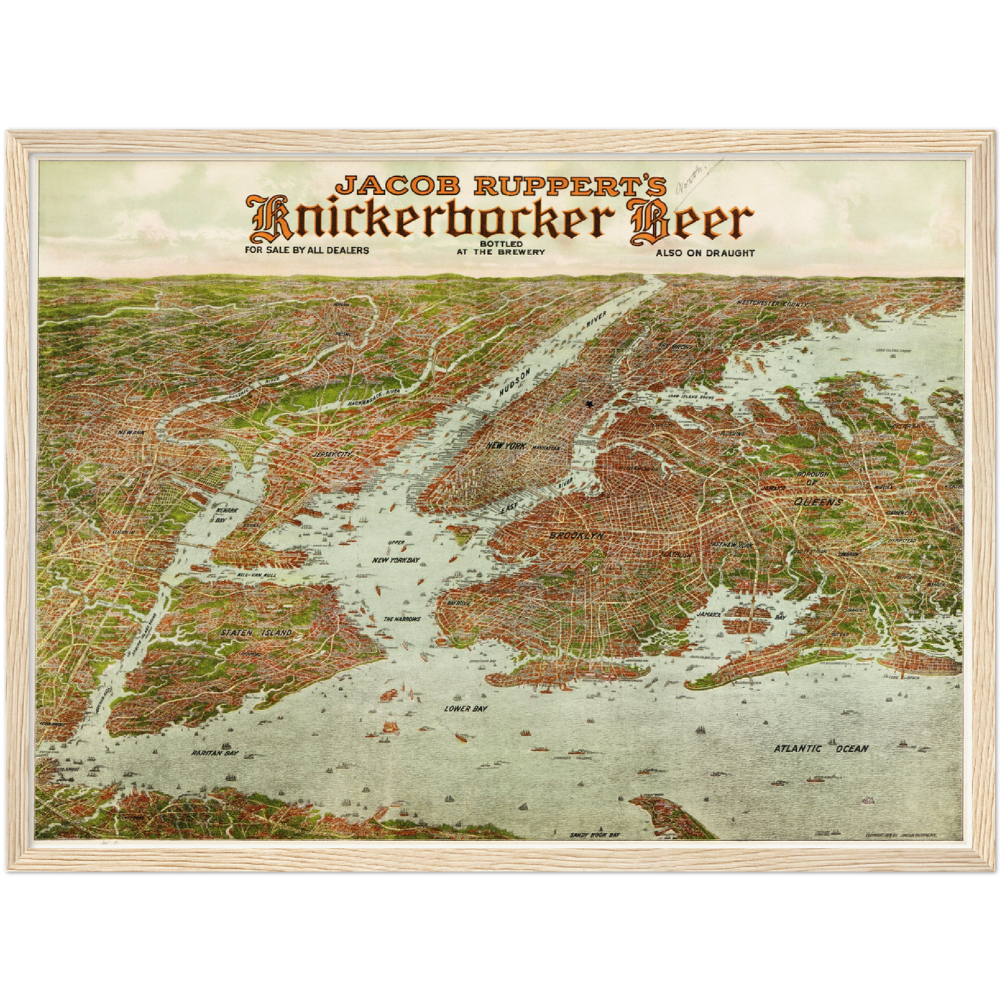 Historische Stadtansicht Greater New York City um 1912