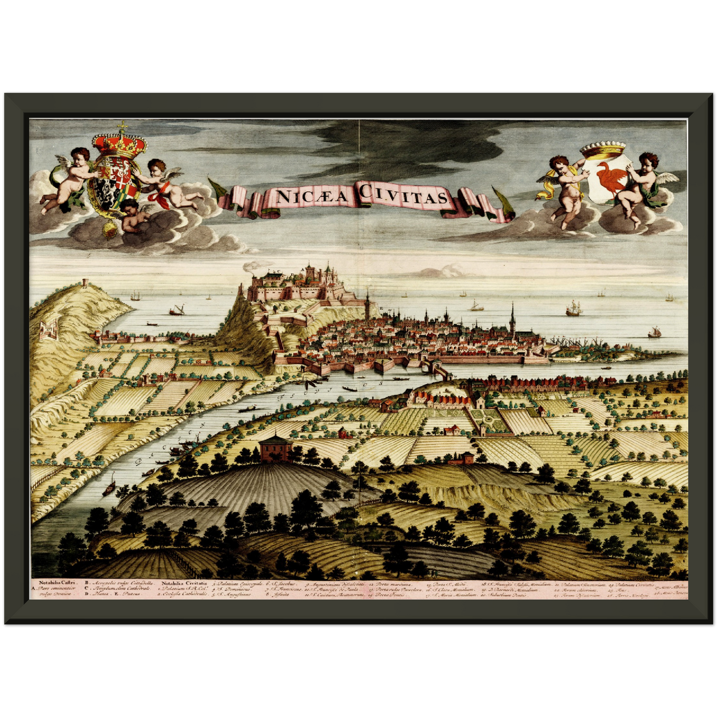 Historischer Stadtansicht Nizza um 1700