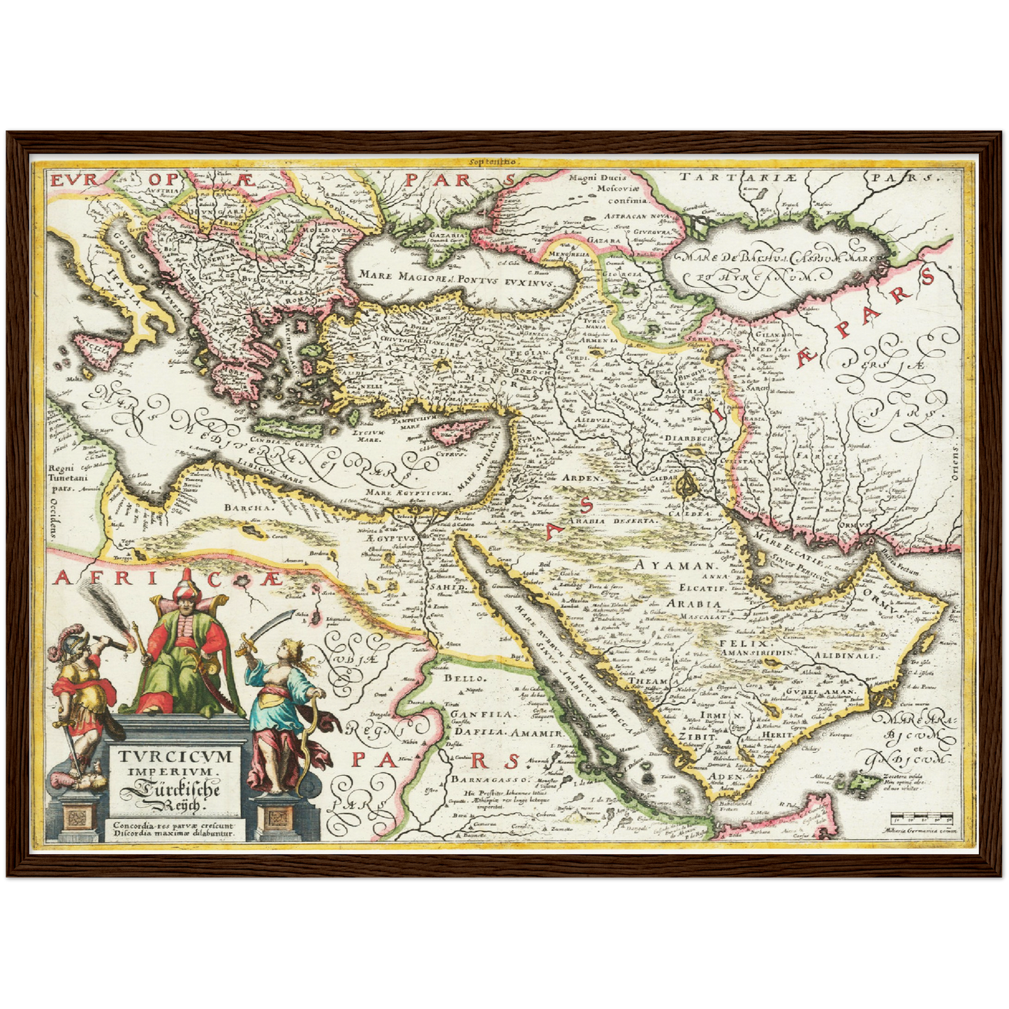 Historische Landkarte Naher Osten um 1636