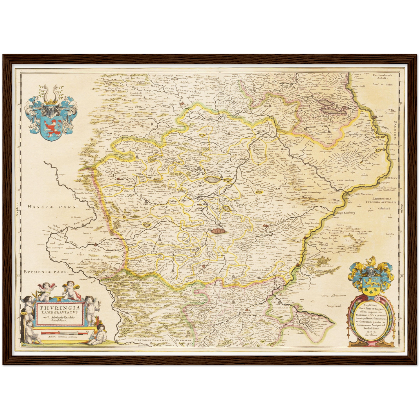 Historische Landkarte Thüringen um 1635