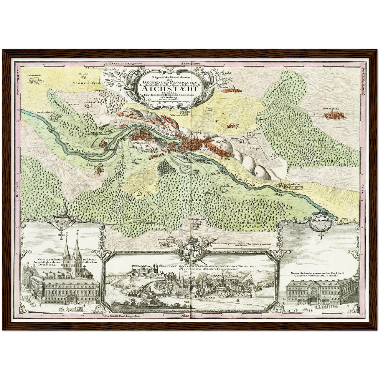 Historische Stadtansicht Eichstätt um 1730