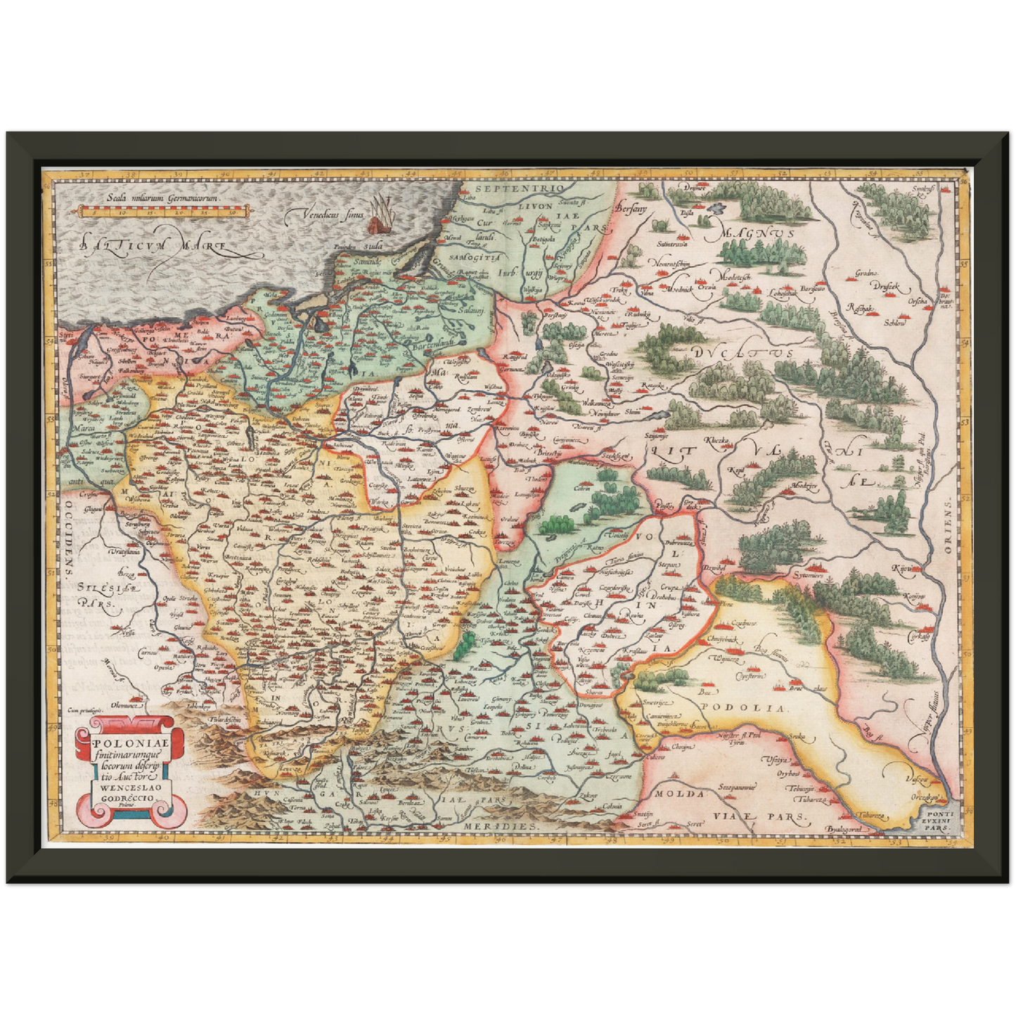 Historische Landkarte Polen um 1570