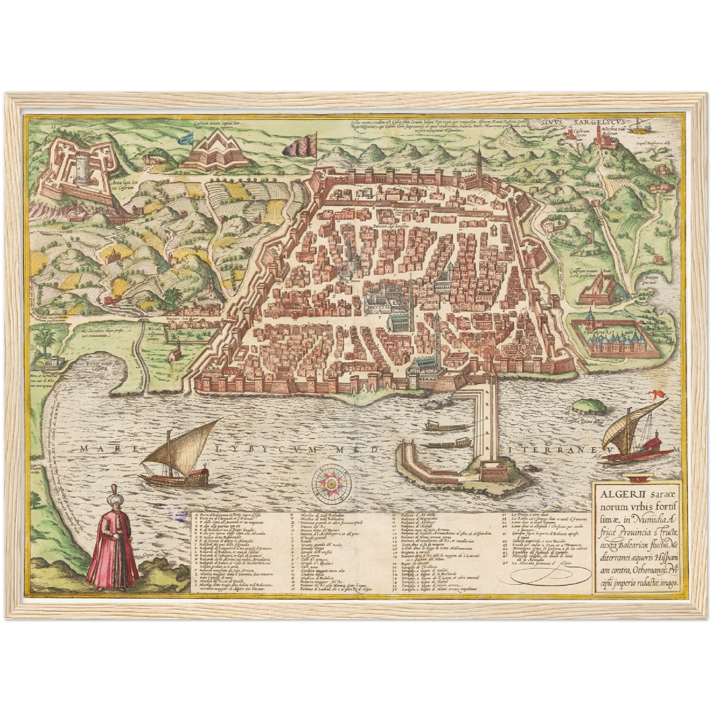 Historischer Stadtplan Algier um 1582