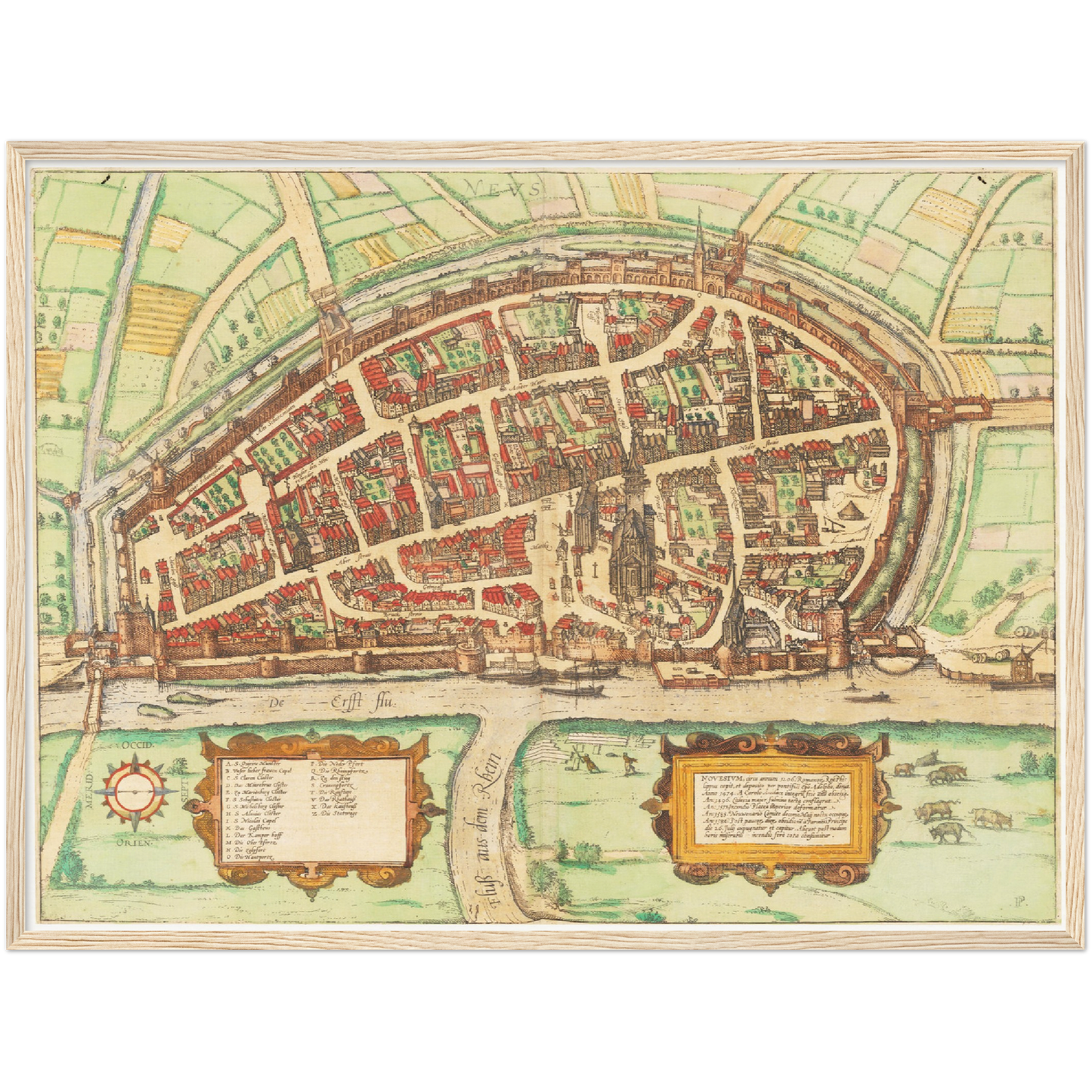 Historischer Stadtplan Neuss um 1592