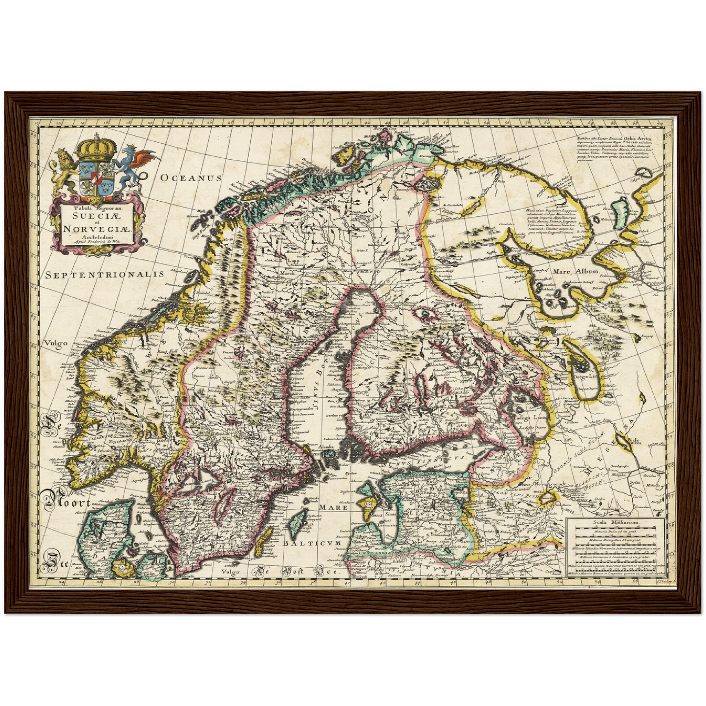 Historische Landkarte Skandinavien um 1680