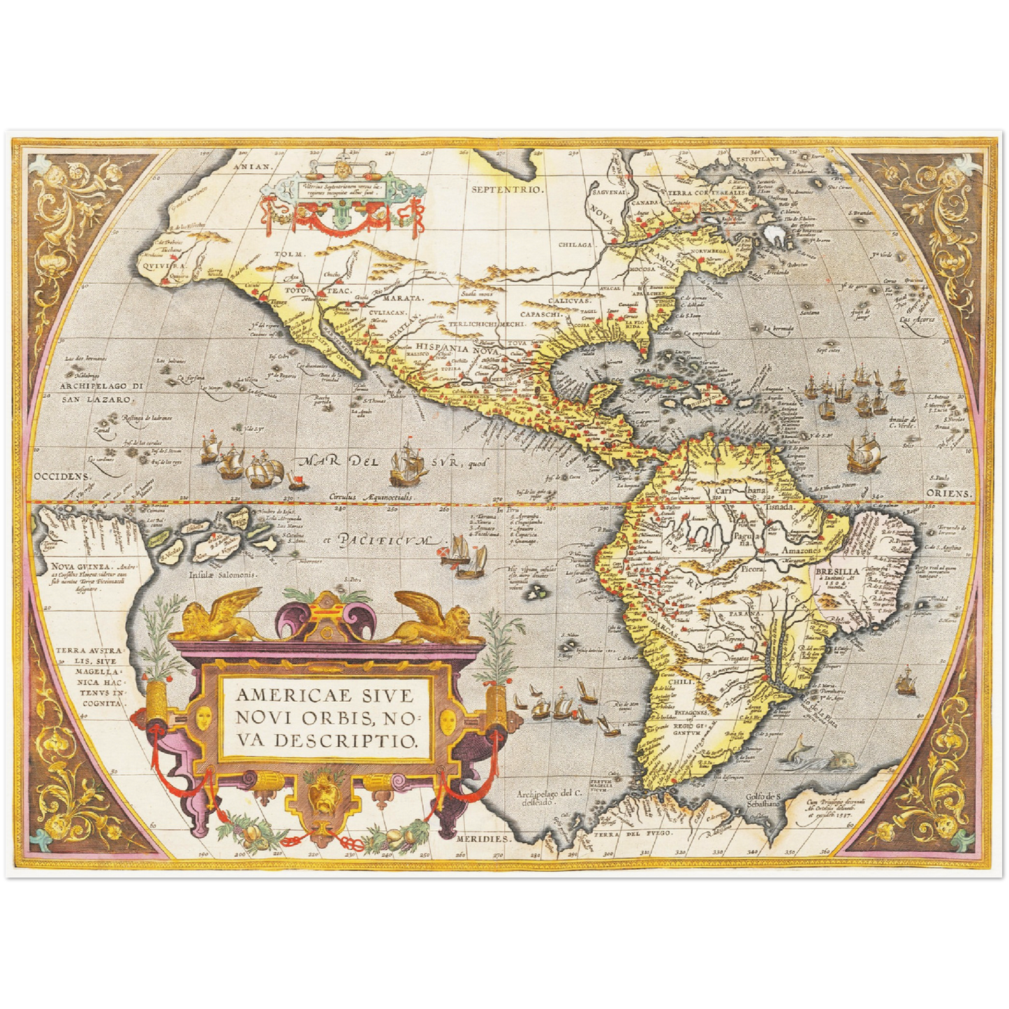 Historische Landkarte Amerika um 1609