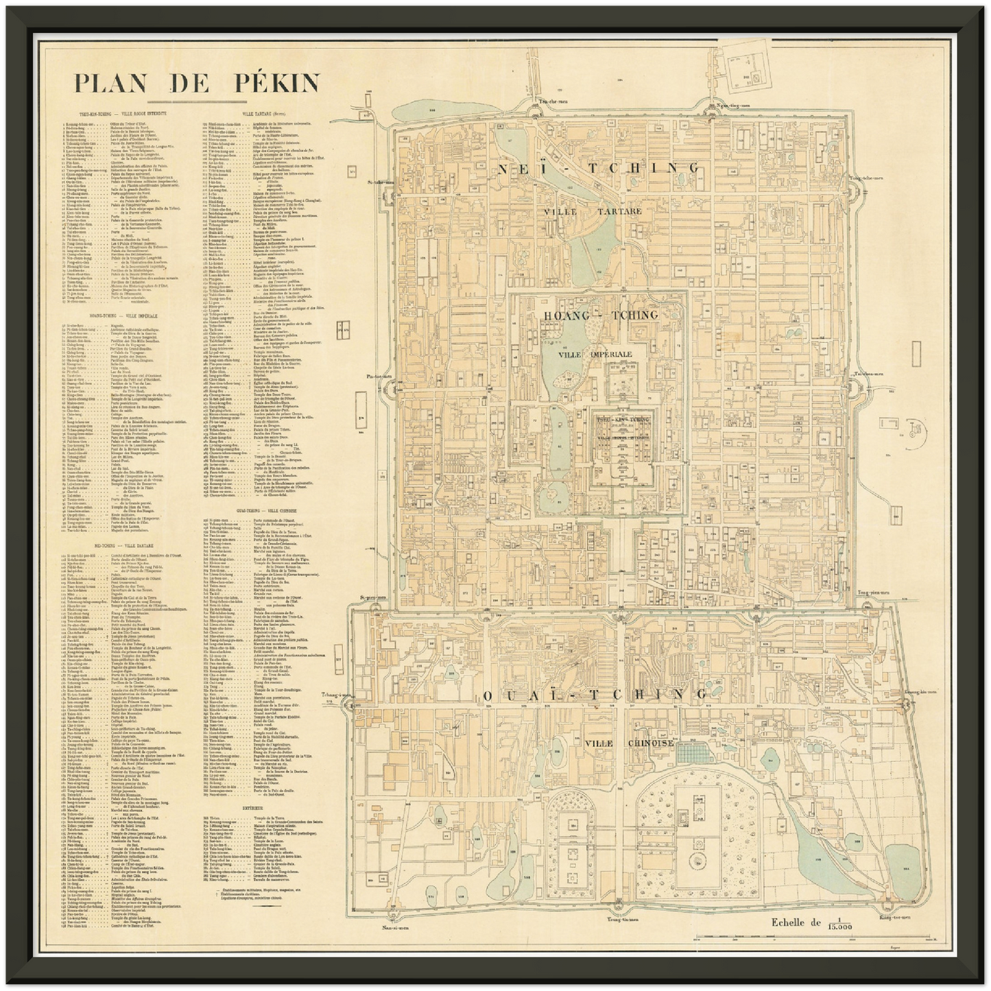 Historischer Stadtplan Peking um 1900