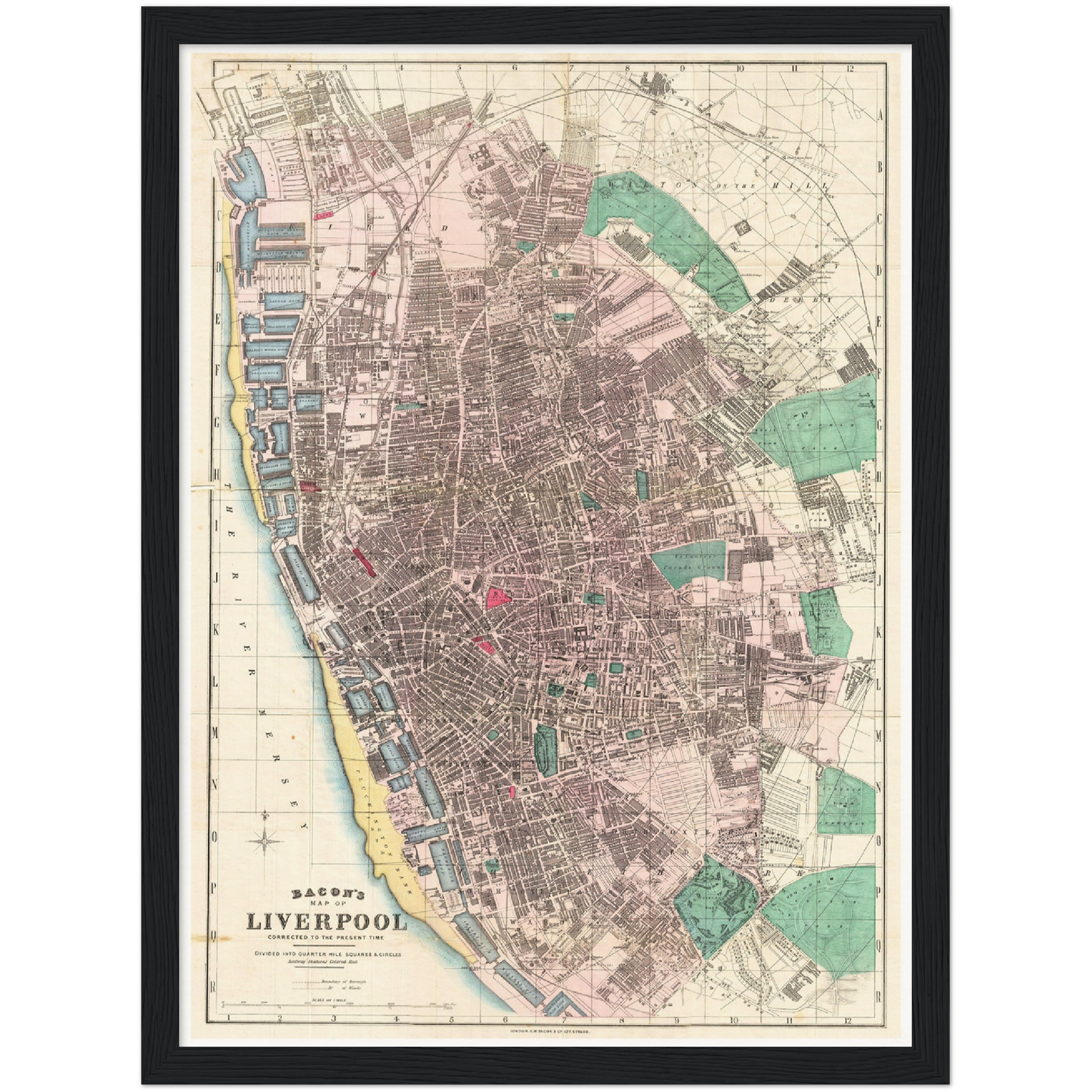 Historischer Stadtplan Liverpool um 1890