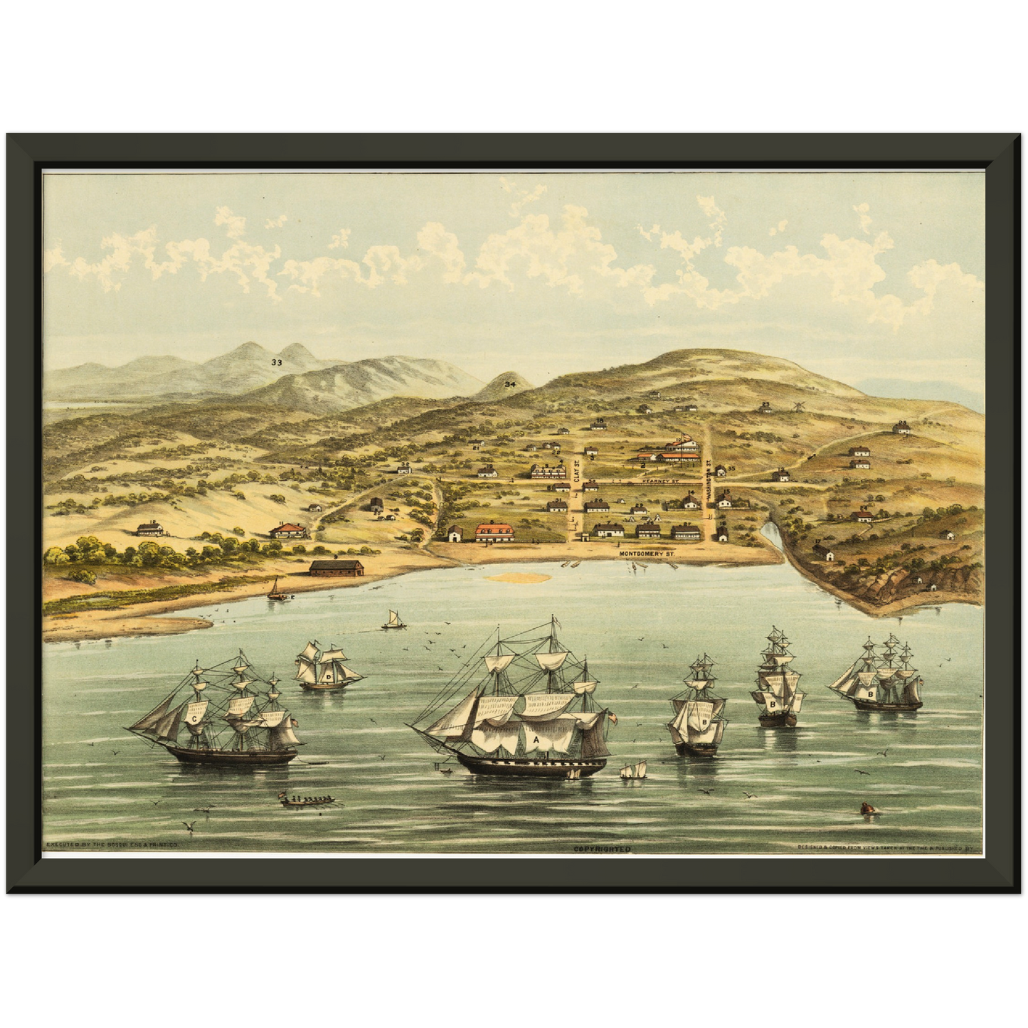 Historische Stadtansicht San Francisco um 1846