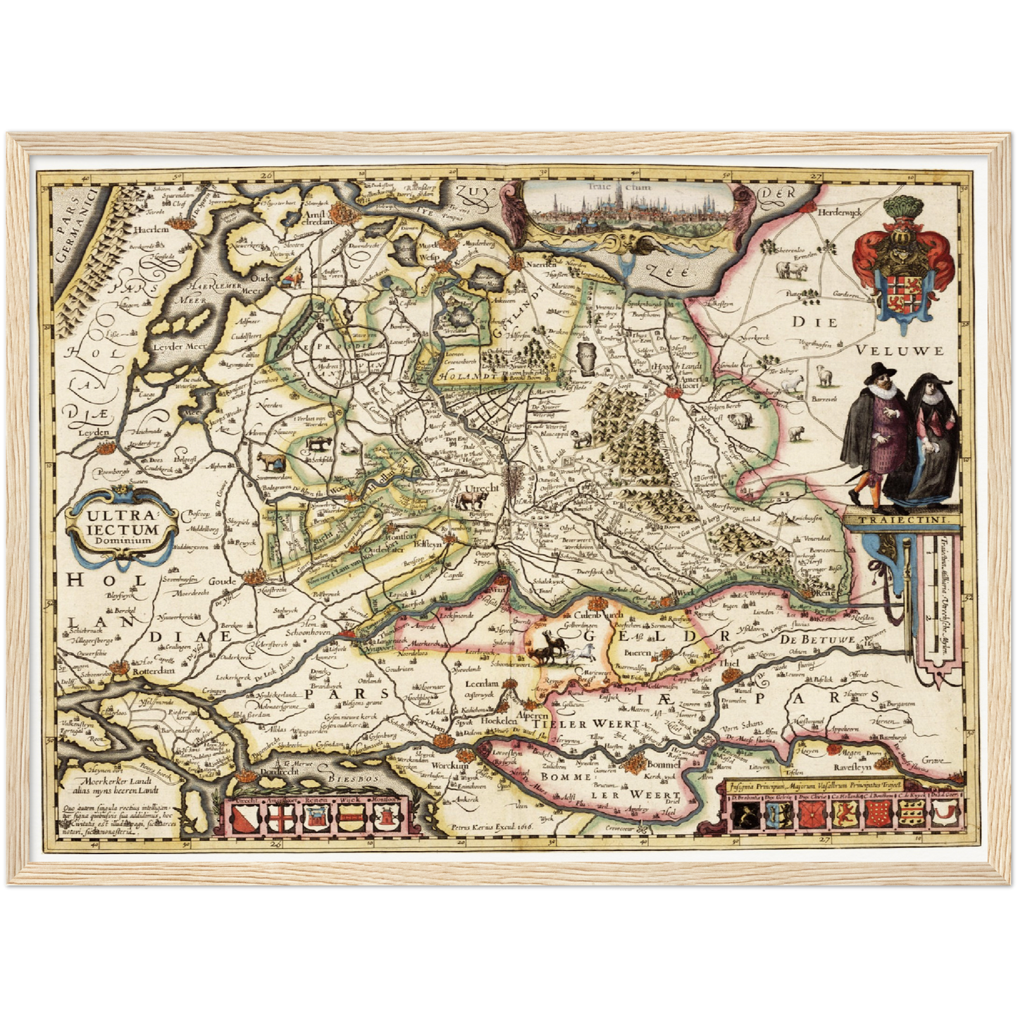 Historische Landkarte Provinz Utrecht um 1617