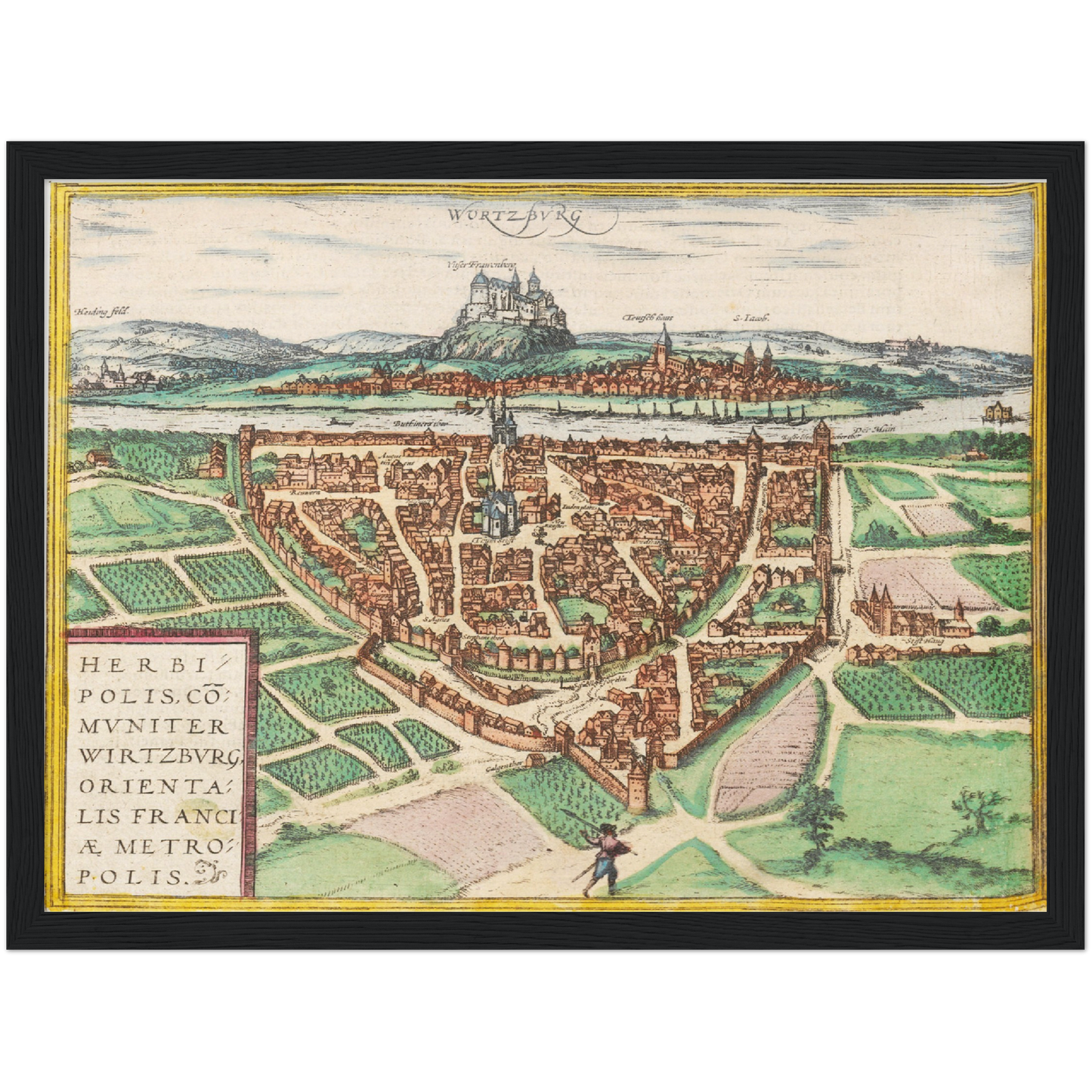 Historische Stadtansicht Würzburg um 1612