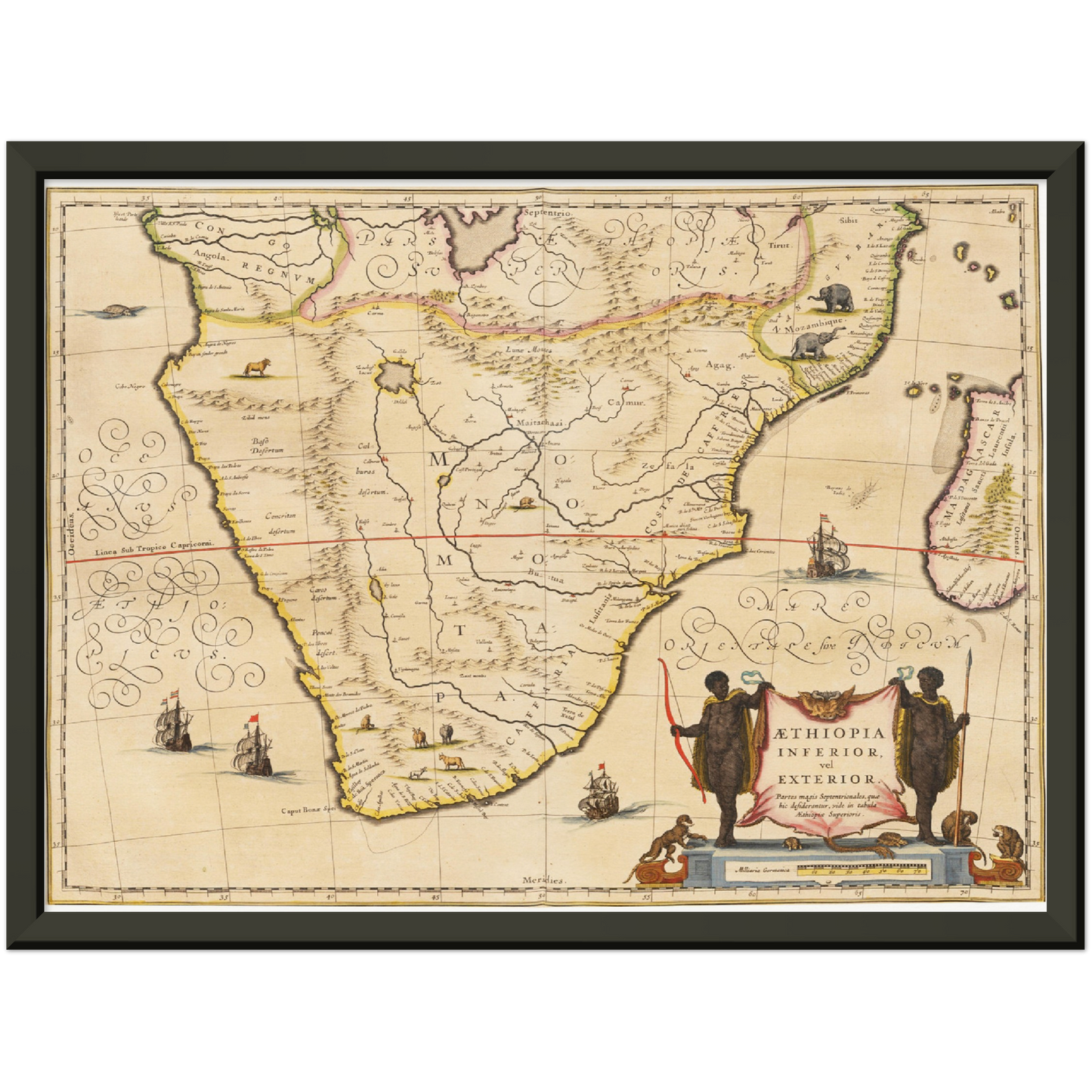 Historische Landkarte Südafrika um 1635