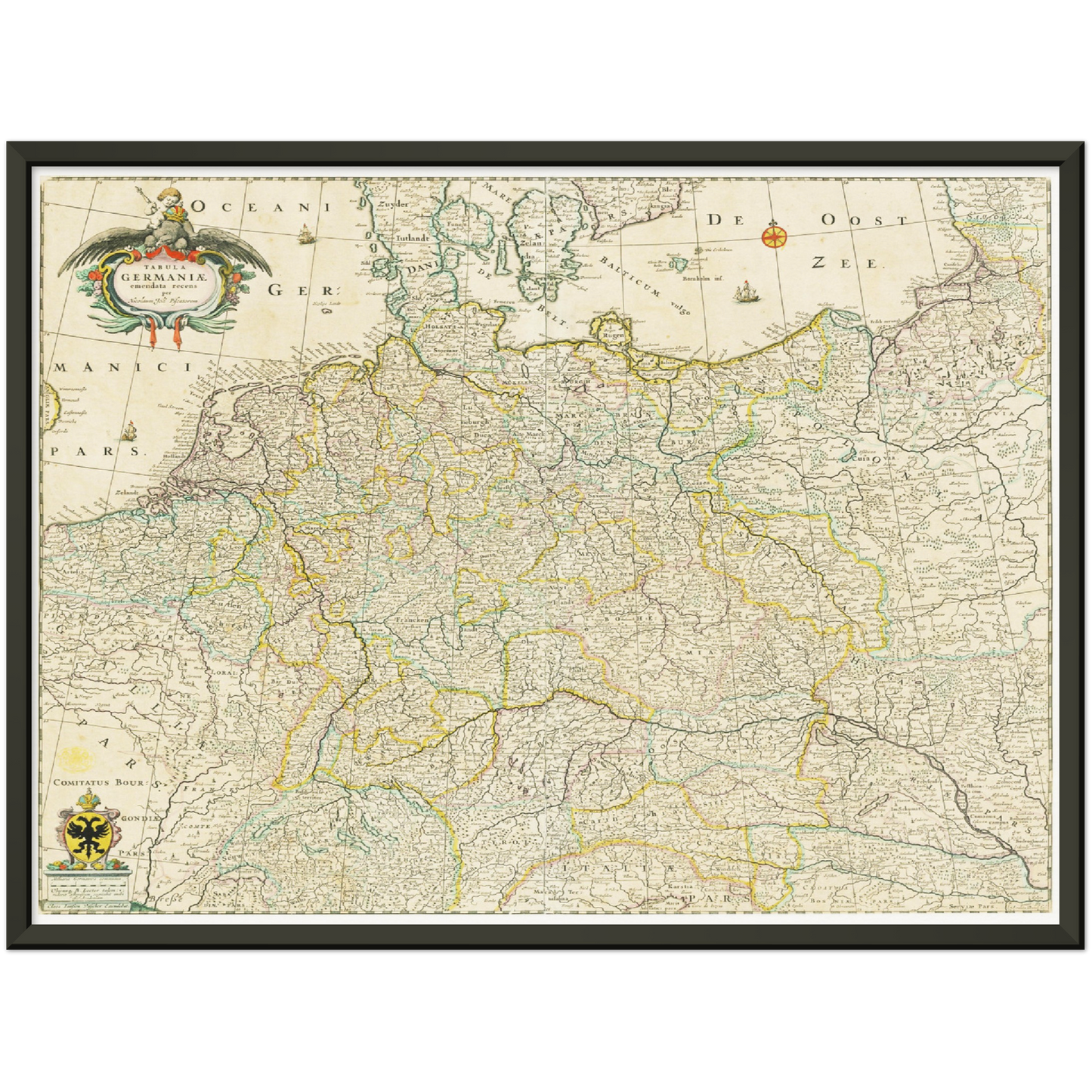 Historische Landkarte Deutschland um 1650