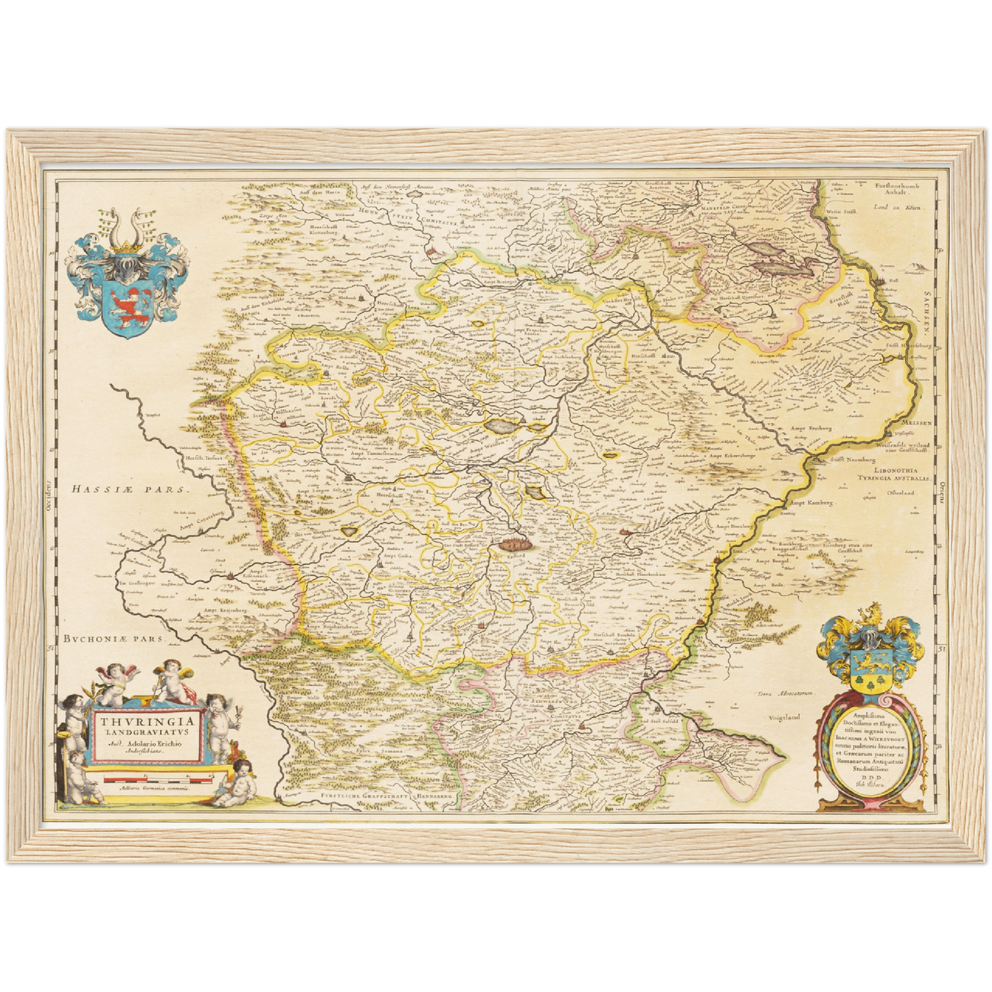 Historische Landkarte Thüringen um 1635