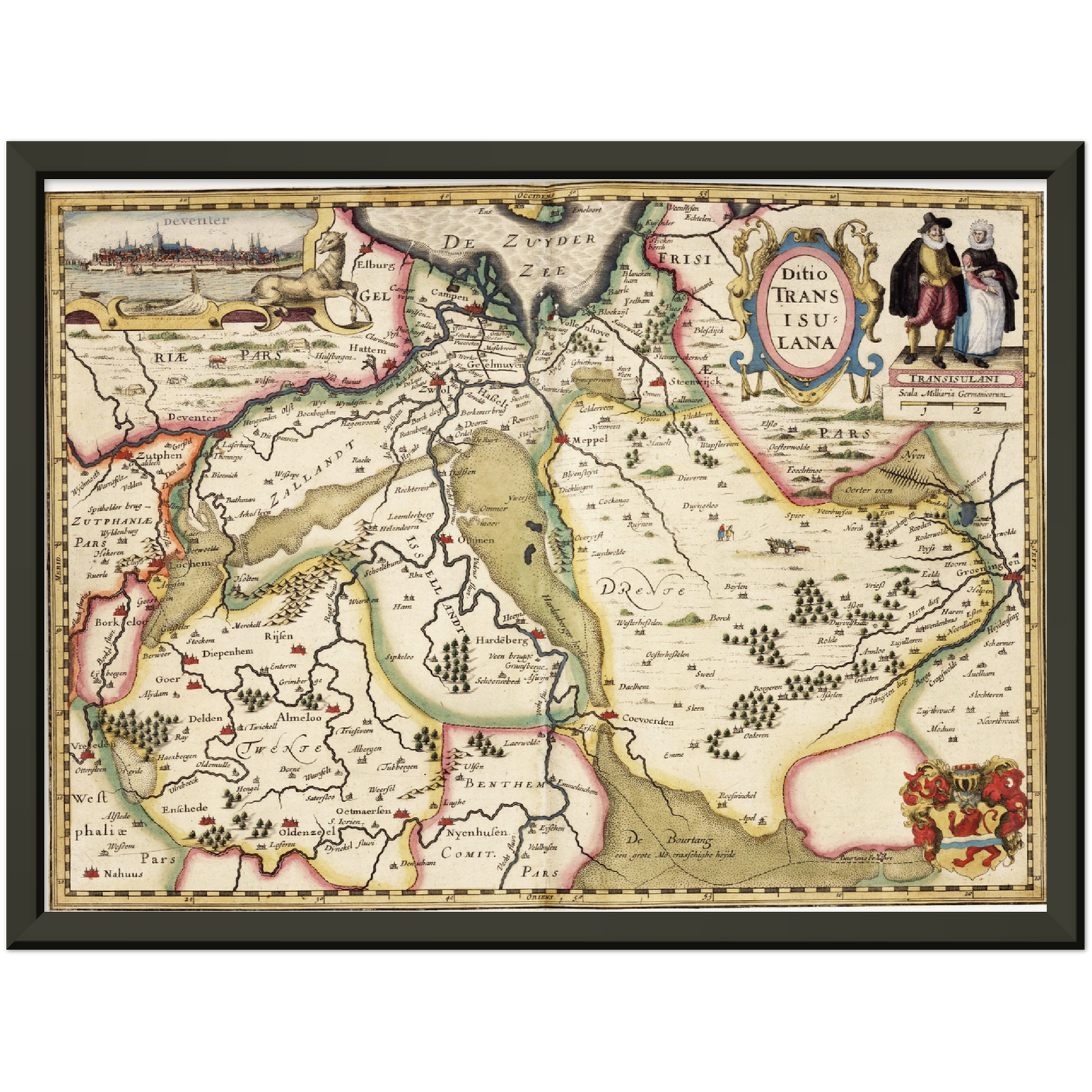 Historische Landkarte Provinz Overijssel um 1617