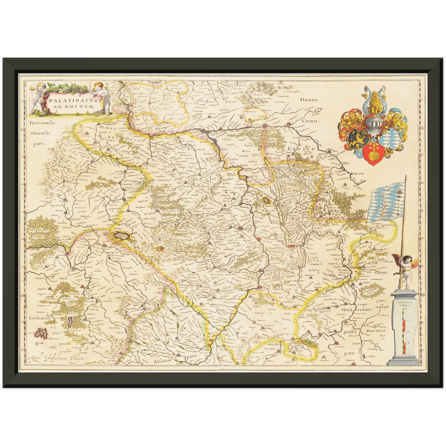 Historische Landkarte Pfalz um 1635