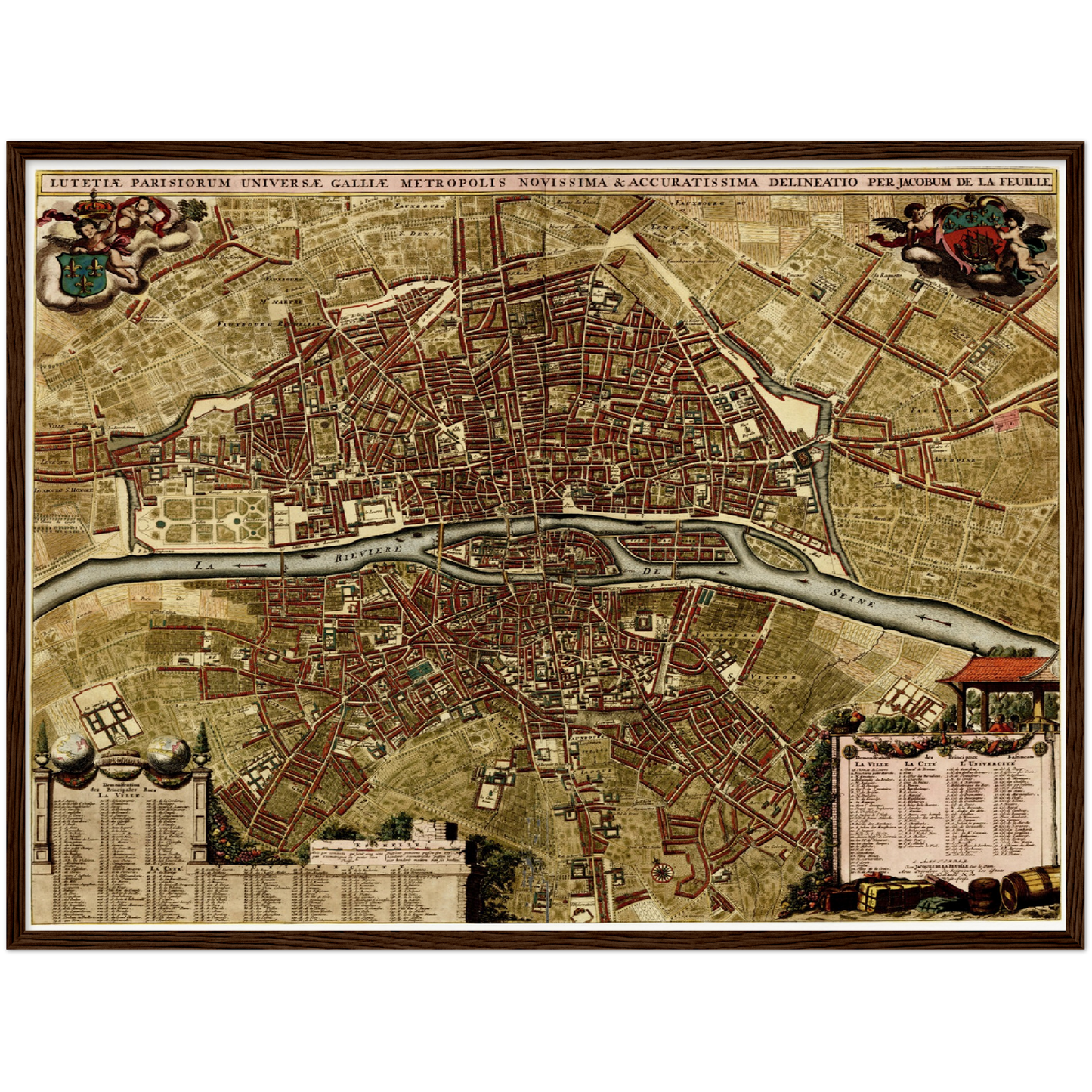 Historischer Stadtplan Paris um 1700