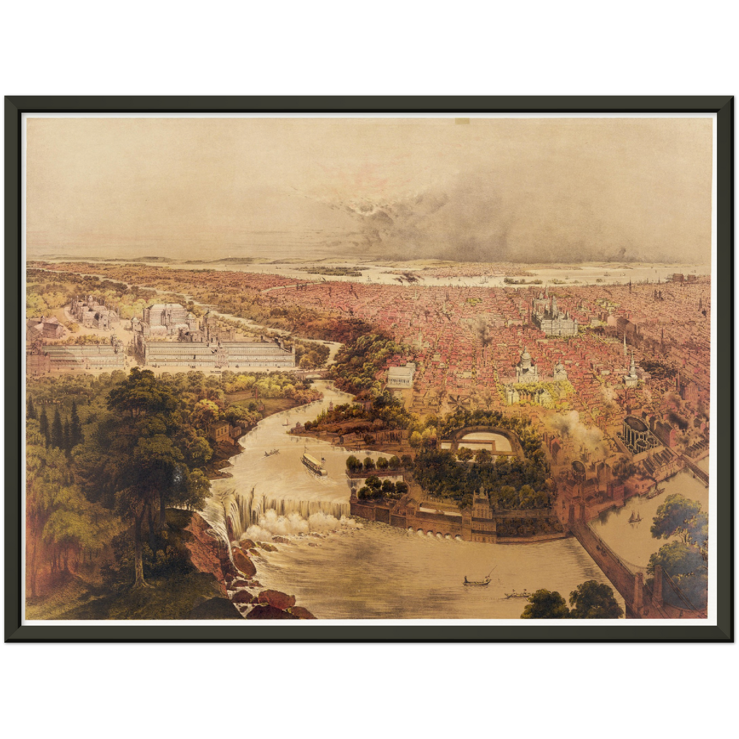 Historische Stadtansicht Philadelphia um 1875
