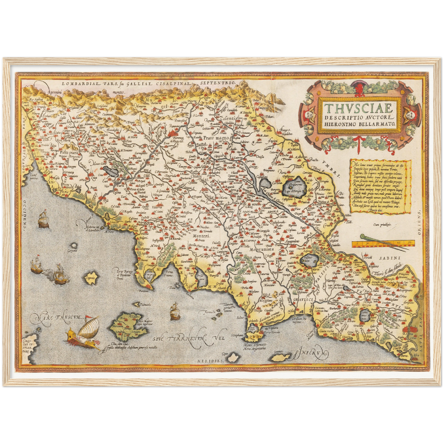 Historische Landkarte Toskana um 1609