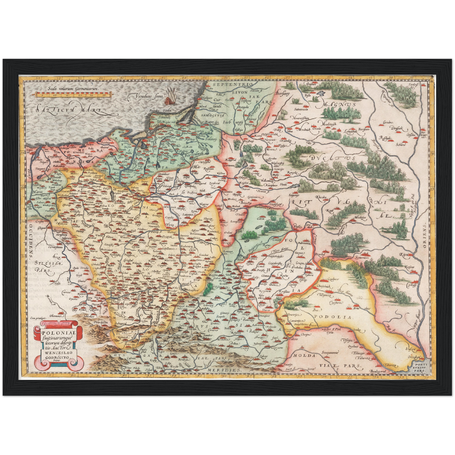 Historische Landkarte Polen um 1570