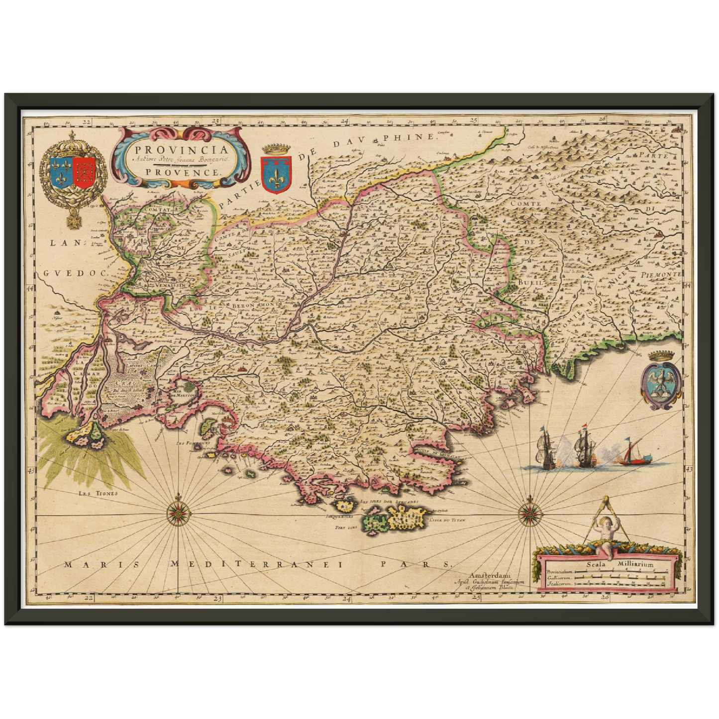 Historische Landkarte Provence um 1635