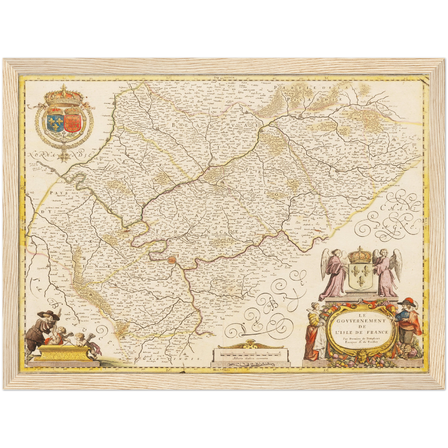 Historische Landkarte Île-de-France um 1698