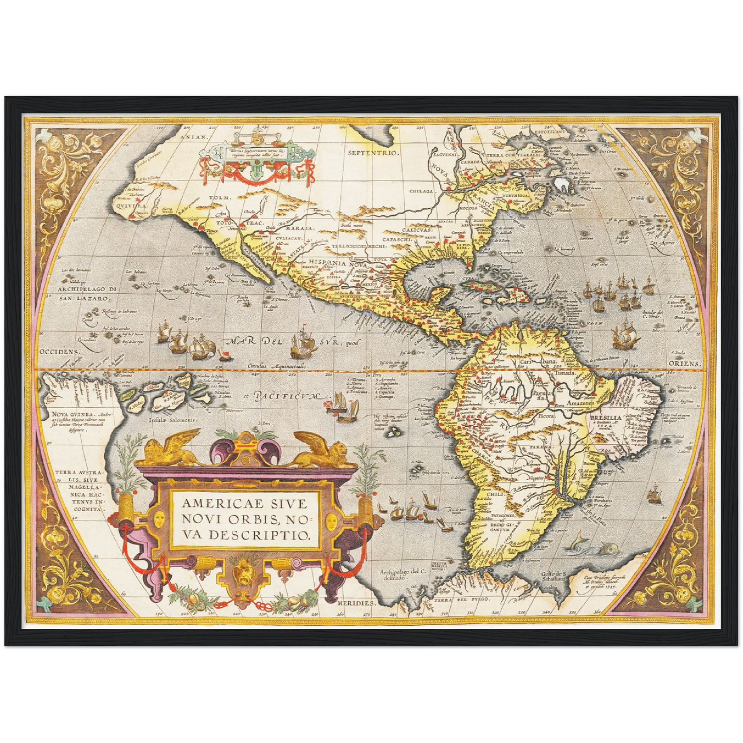 Historische Landkarte Amerika um 1609