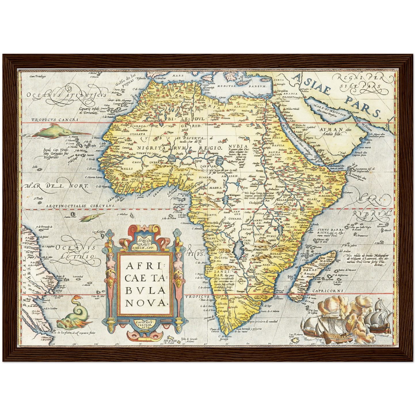 Historische Landkarte Afrika um 1570