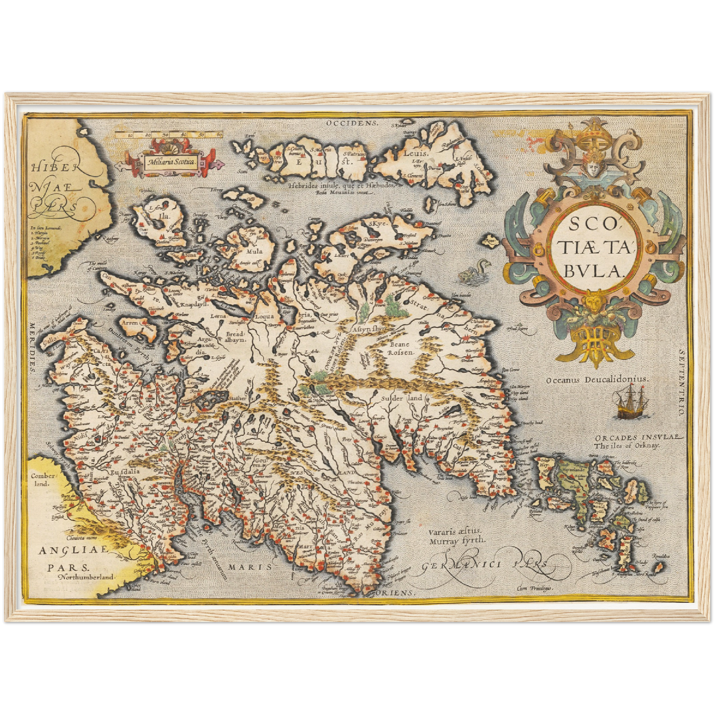 Historische Landkarte Schottland um 1609