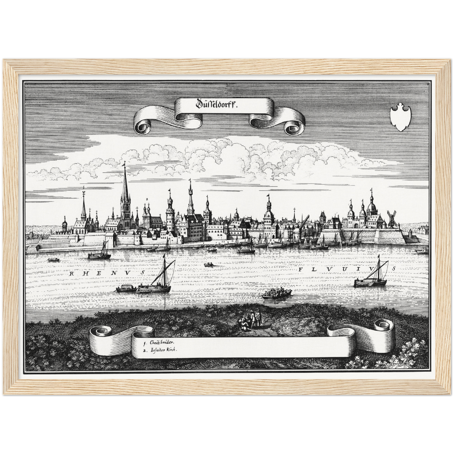 Historische Stadtansicht Düsseldorf um 1647