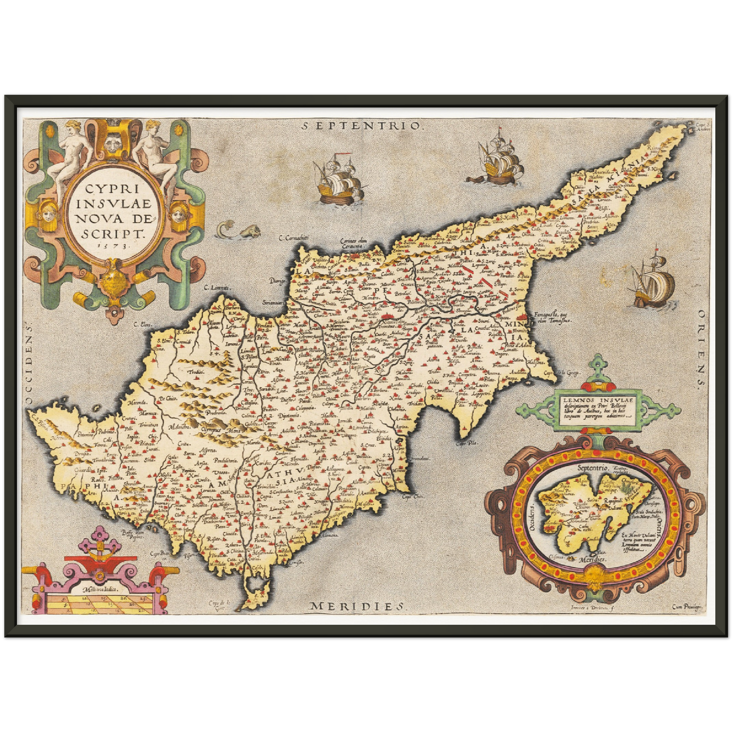 Historische Landkarte Zypern um 1609